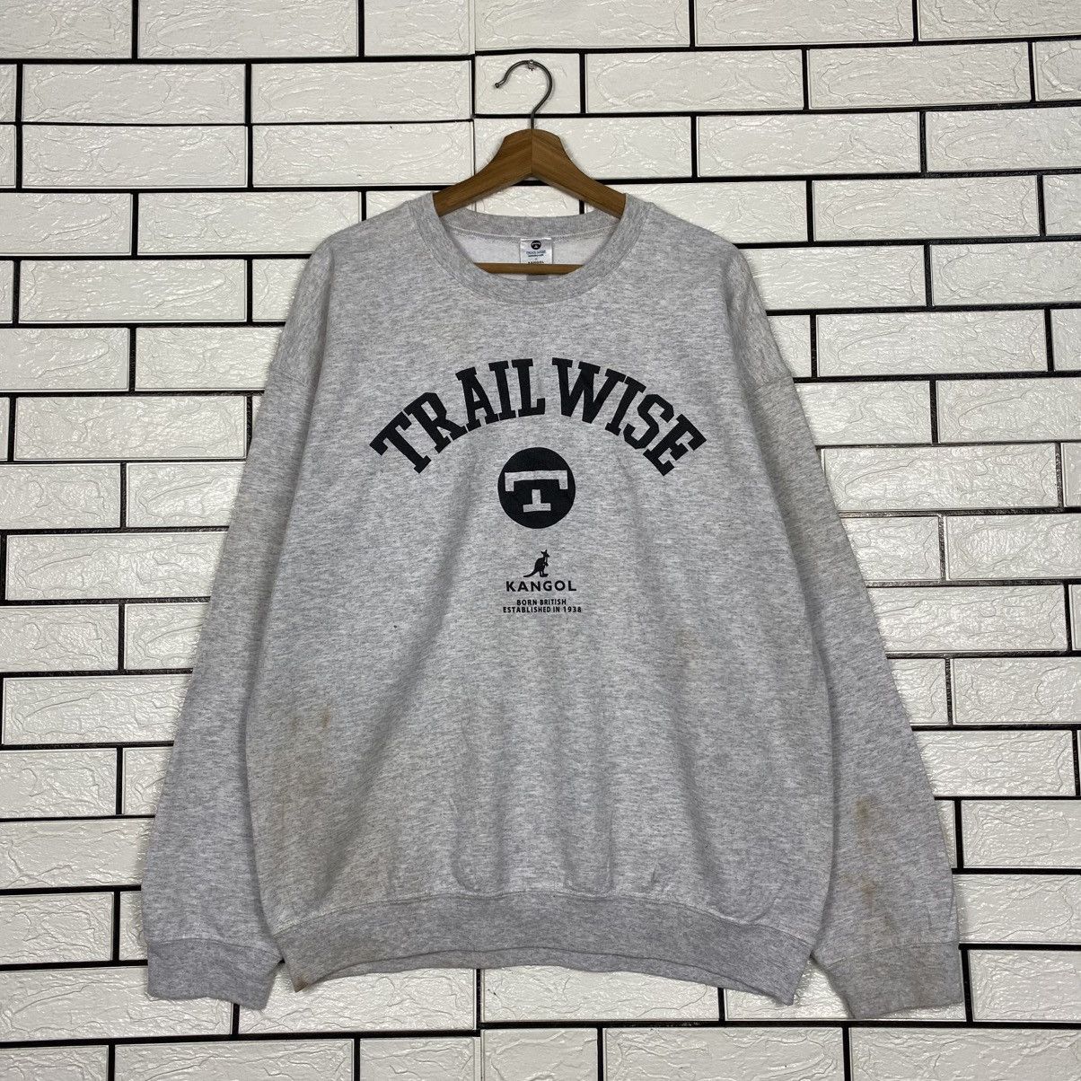 Japanese Brand 📌Vintage Sweatshirt Kangol Big Logo Design Embroidery Size US L / EU 52-54 / 3 - 2 Thumbnail