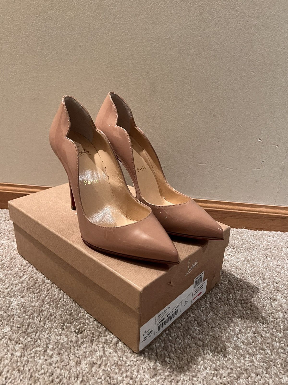 Christian Louboutin Christain Louboutin Hot Chick 100MM Leather Pumps Size US 9 / IT 39 - 1 Thumbnail