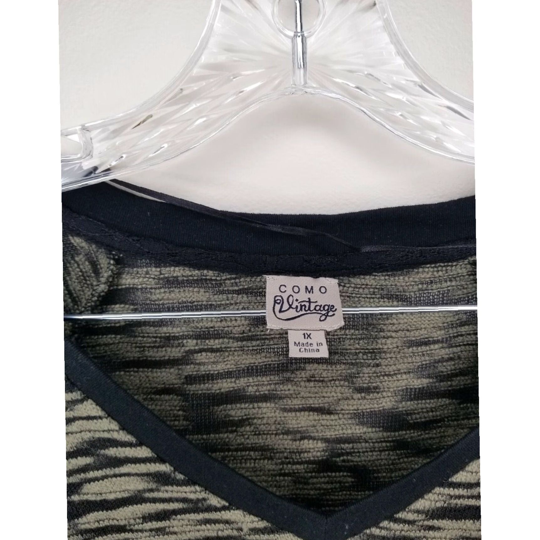 Vintage VINTAGE Como Blouse Womens Long Sleeve Green Black 1X Plus Size XL / US 12-14 / IT 48-50 - 3 Thumbnail