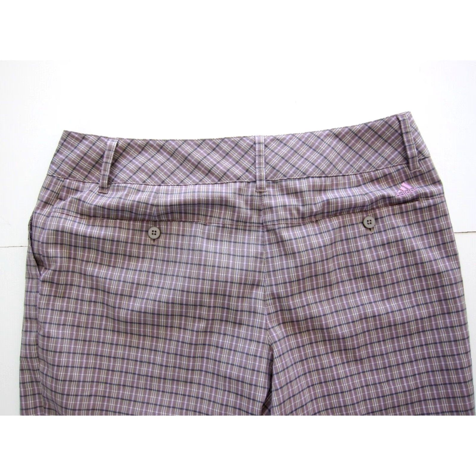 Adidas Adidas Bermuda Short Woman 14 Golf Purple Yellow Plaid Stretch Pocket Chico 97% polyester 3% spandex Womens Bermuda Shorts Size 36" / US 14 / IT 50 - 6 Thumbnail