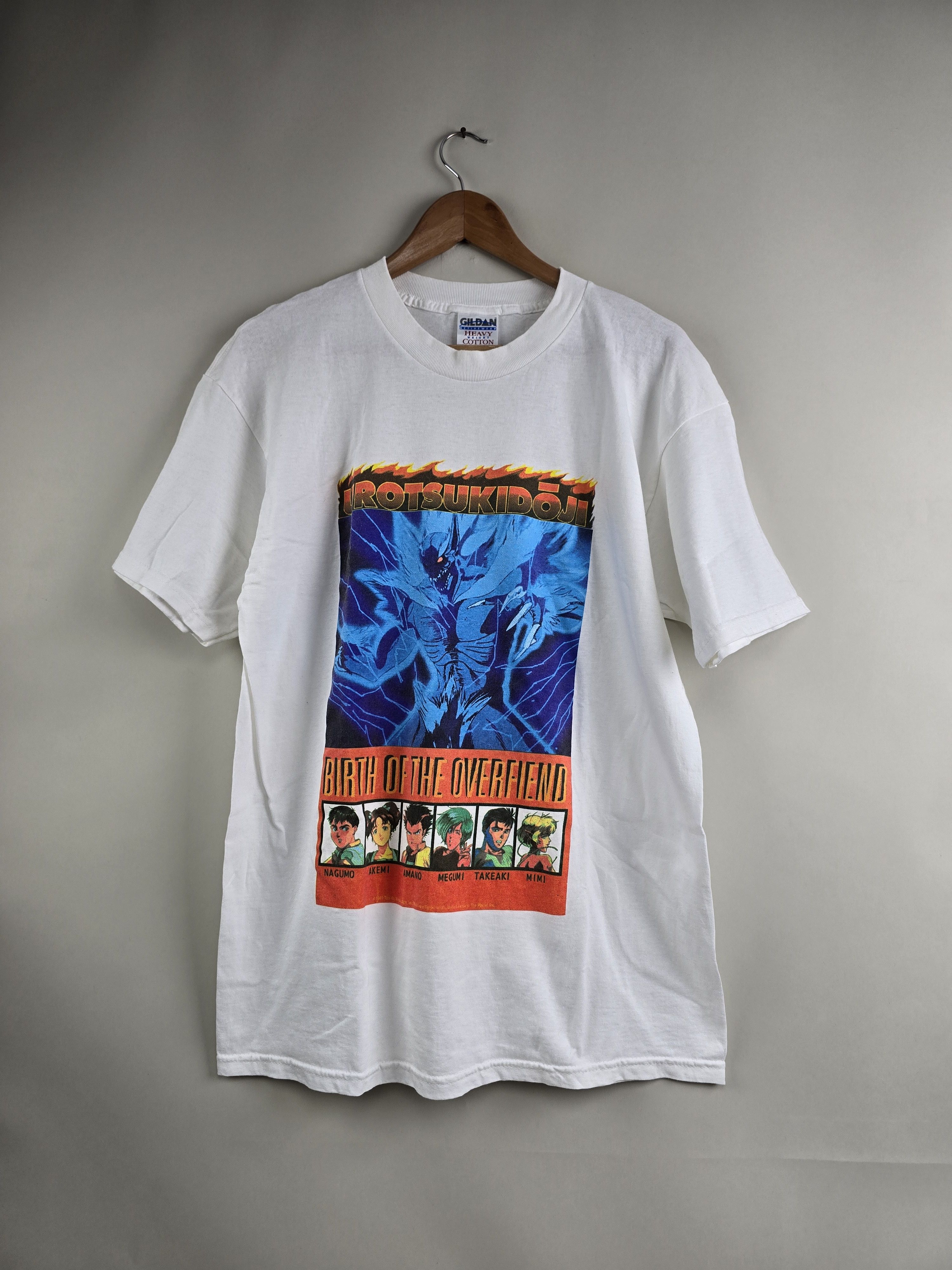 image of Anima x Movie 90's Urotsukidōji Birth Of The Overfiend Anime Tee L 22" 29" in White (Size Large)