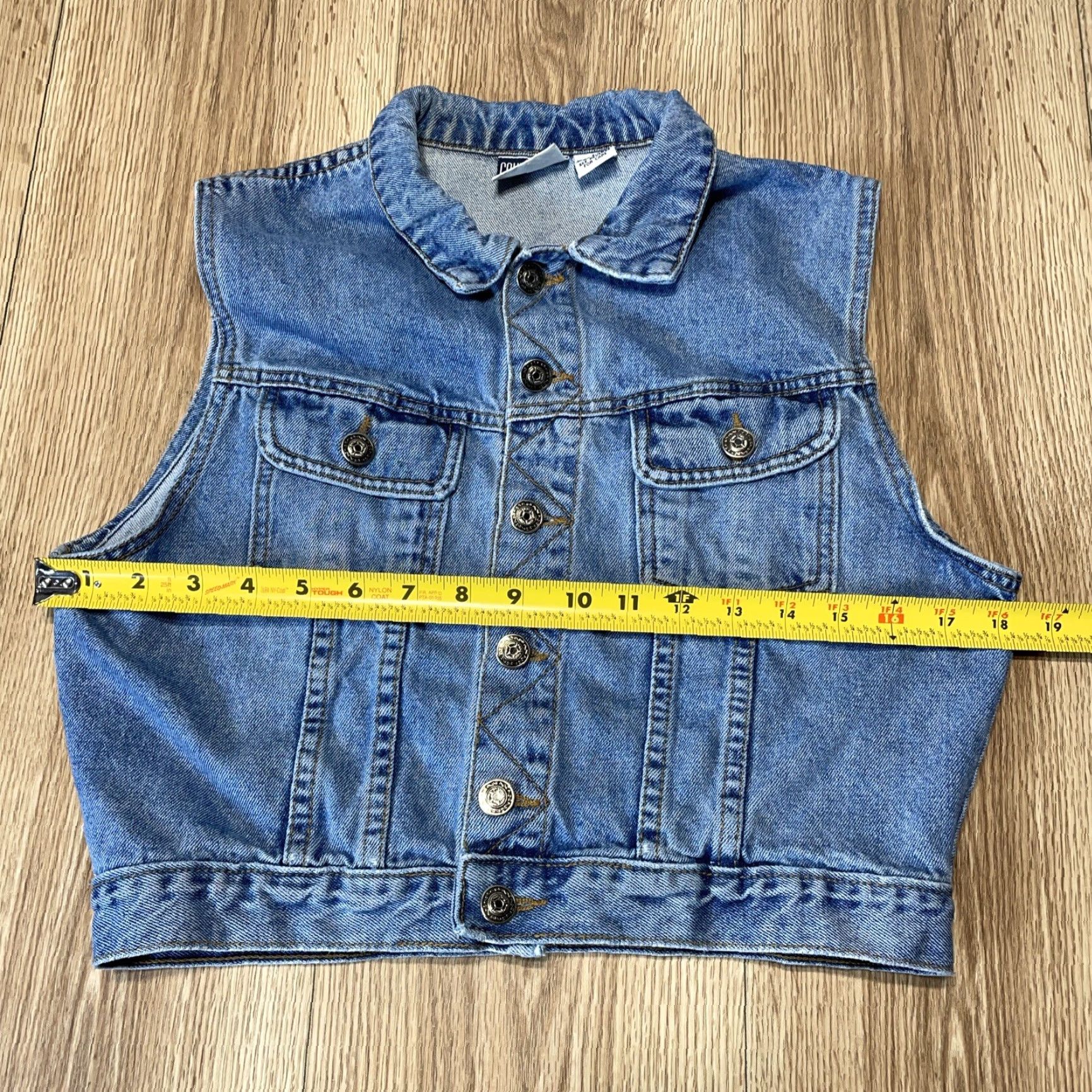 Denime VINTAGE NUOVO COUNTY SEAT Denim Vest Womens Medium Blue Biker Moto Casual 90s Size 32" / US 10 / IT 46 - 5 Thumbnail