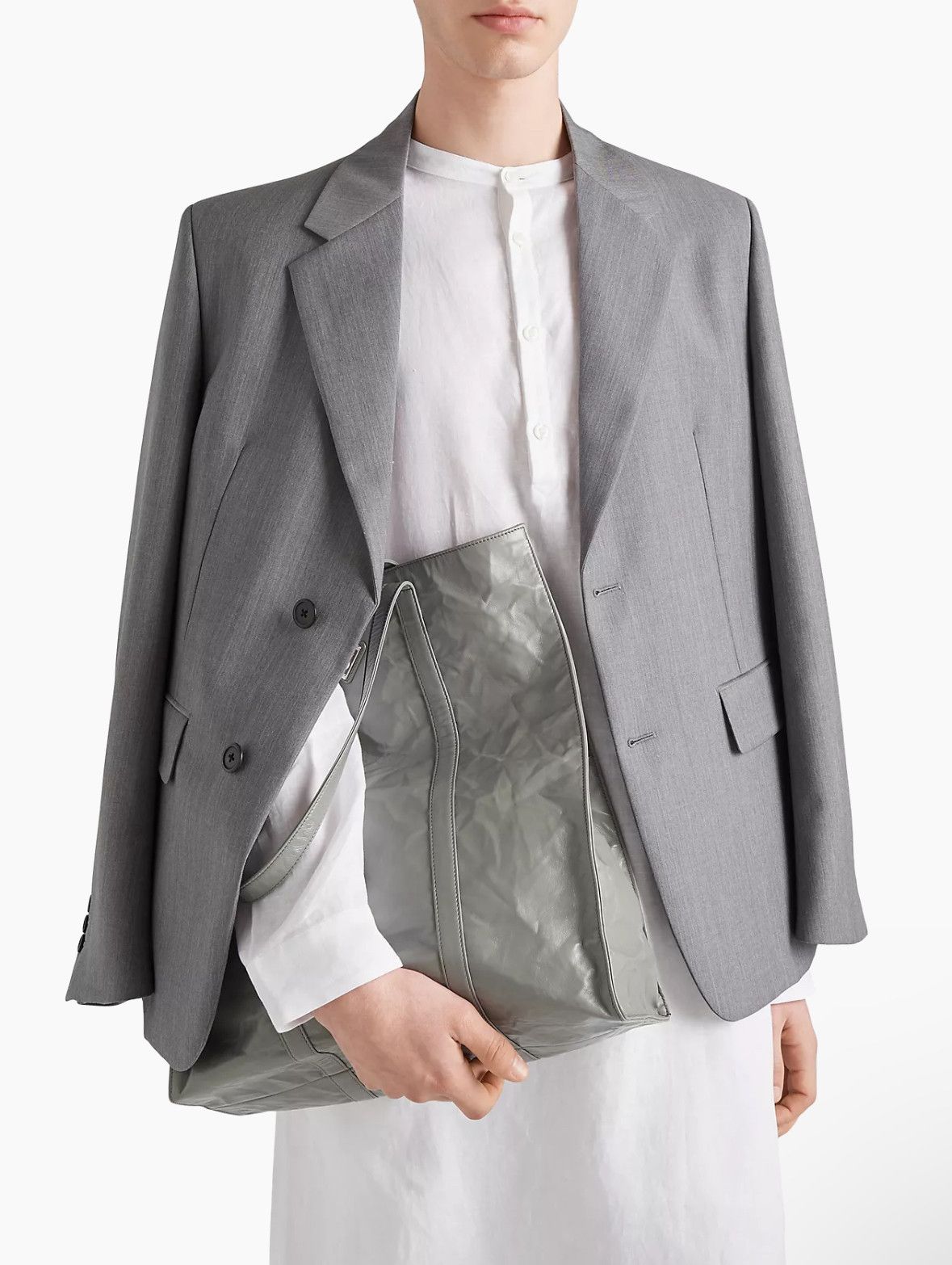 Prada Prada Spring/ Summer 2023 light Grey Mohair Jacket Size 38S - 4 Thumbnail
