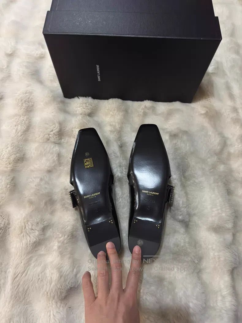 Saint Laurent Paris Saint Laurent Paris Crystal Buckle Loafers Leather Shoes Size US 9 / EU 42 - 5 Thumbnail