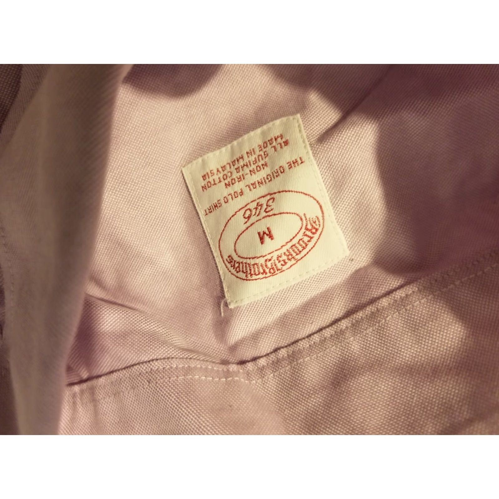 Brooks Brothers Mens Brooks Brothers Dress Shirt M Medium Purple Button Cotton Size 40R - 3 Thumbnail