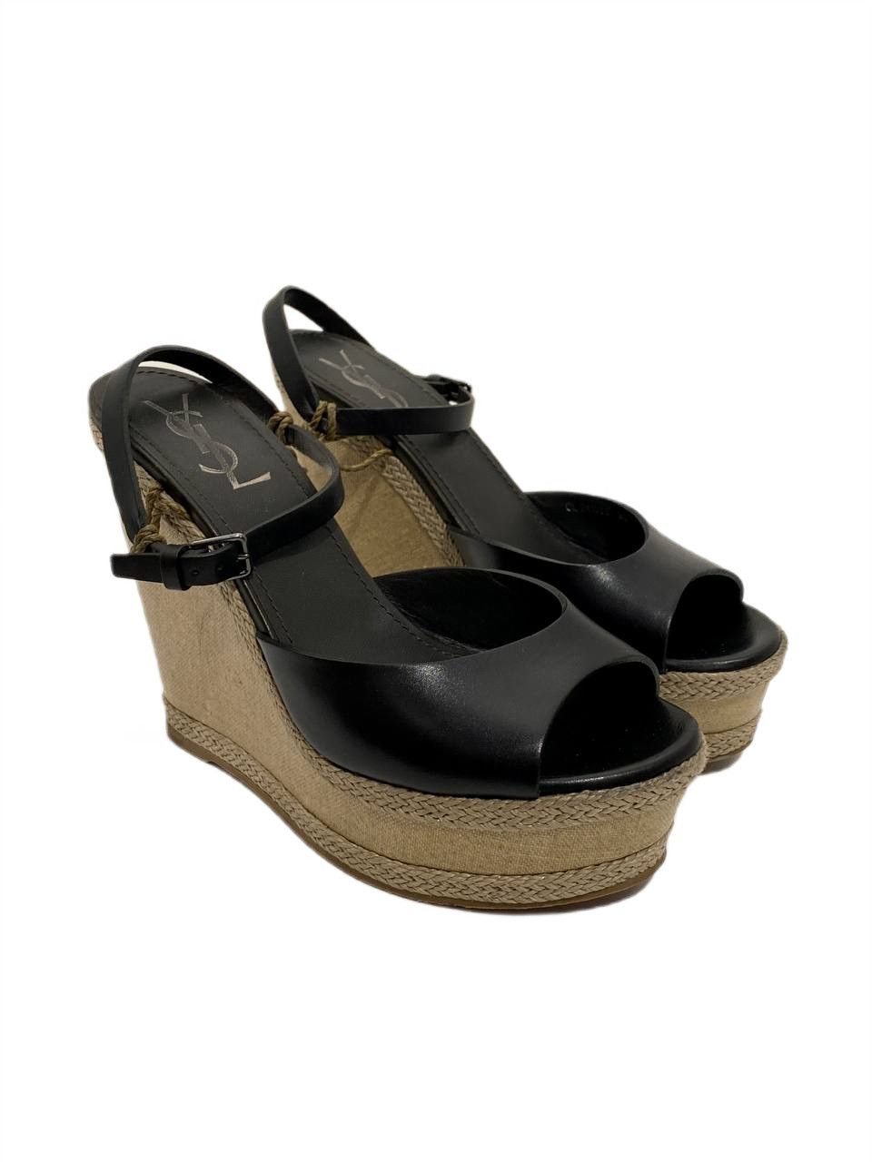 Yves Saint Laurent Yves Saint Laurent YSL Platform Sandals Leather High Heels Size US 8 / IT 38 - 1 Thumbnail