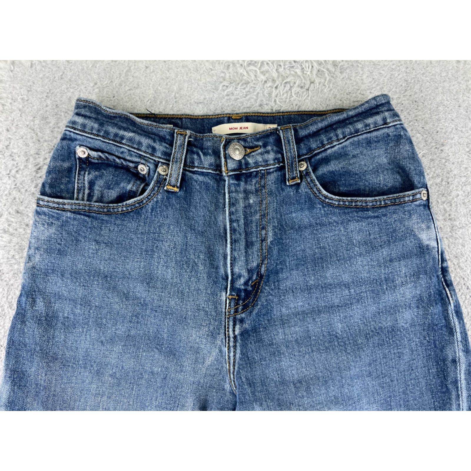 Levi's VINTAGE Levi's Jeans Woman 24 Blue Denim Big E Mom Jean Tapered Zip Fly 22x24 Size 42" / US 20 - 4 Thumbnail