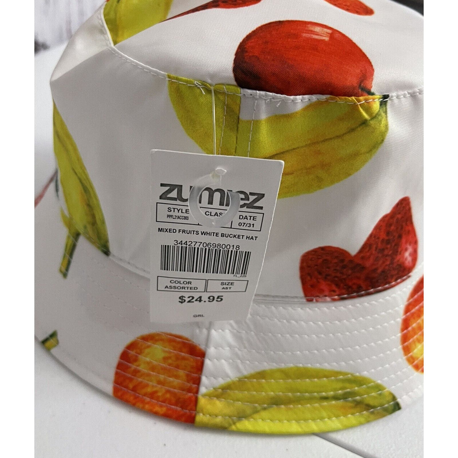 Tillys NWT Petals and Peacocks Bucket Hat Colorful Fruit Size ONE SIZE - 7 Thumbnail