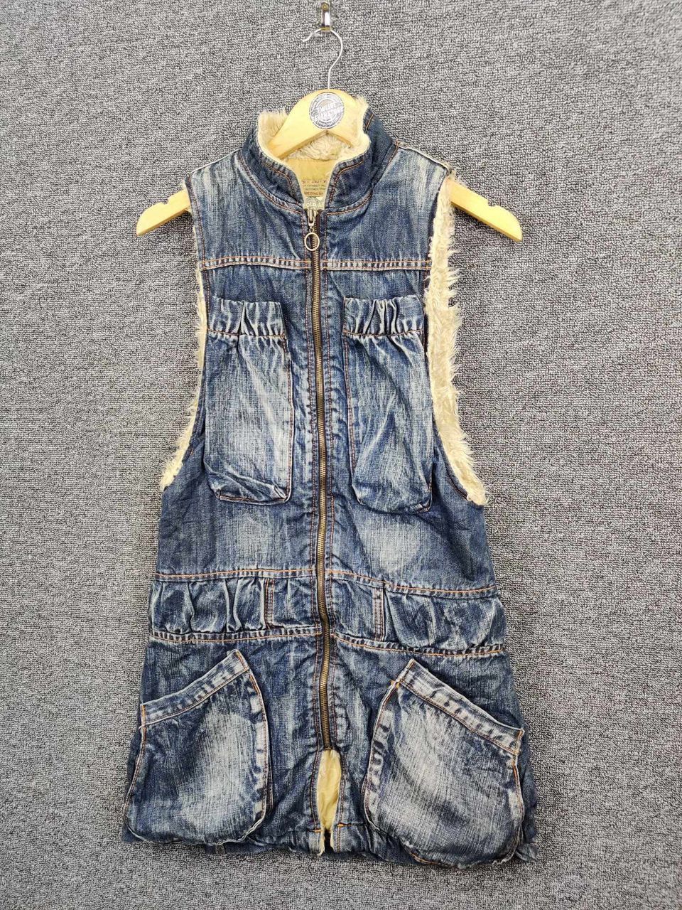 Denim & Co. Old Army Multipocket Shearling Denim Vest Size US S / EU 44-46 / 1 - 2 Thumbnail