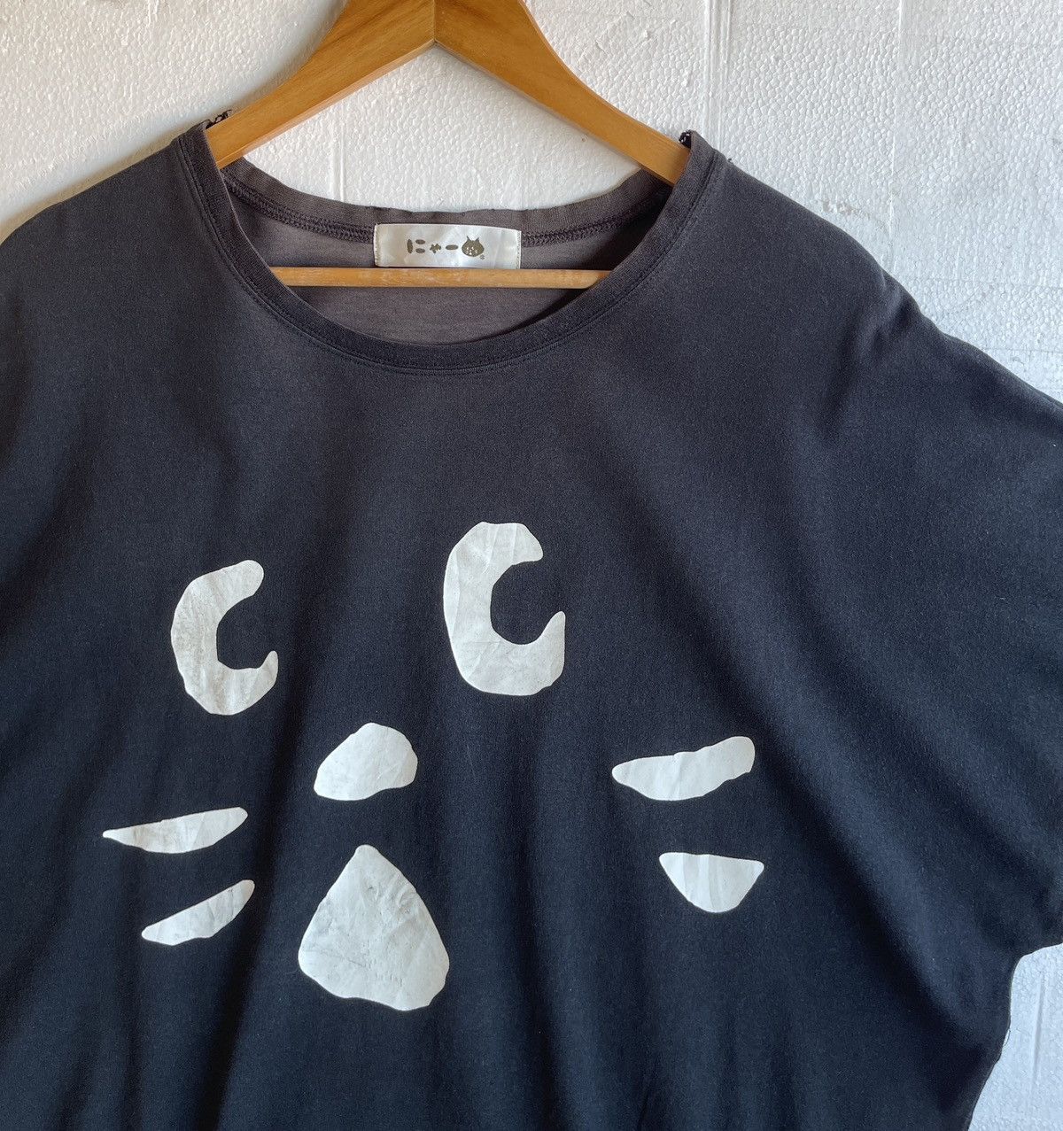 Ne-Net Vintage90s THRASHED🔥Ne-Net🔥Big Face Cat Faded Black Tshirt Size US L / EU 52-54 / 3 - 2 Thumbnail