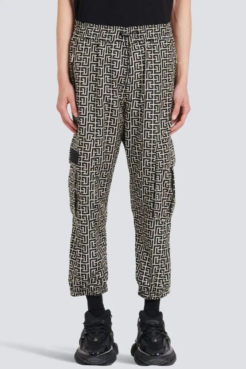 Balmain o1y0426 Cargo Pant in Black/White Size US 34 / EU 50 - 1 Thumbnail