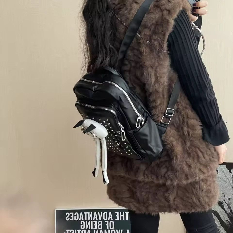 Japanese Brand Cartoon Japanese Y2k Gothic Punk School Bag Backpack Size ONE SIZE - 5 Thumbnail