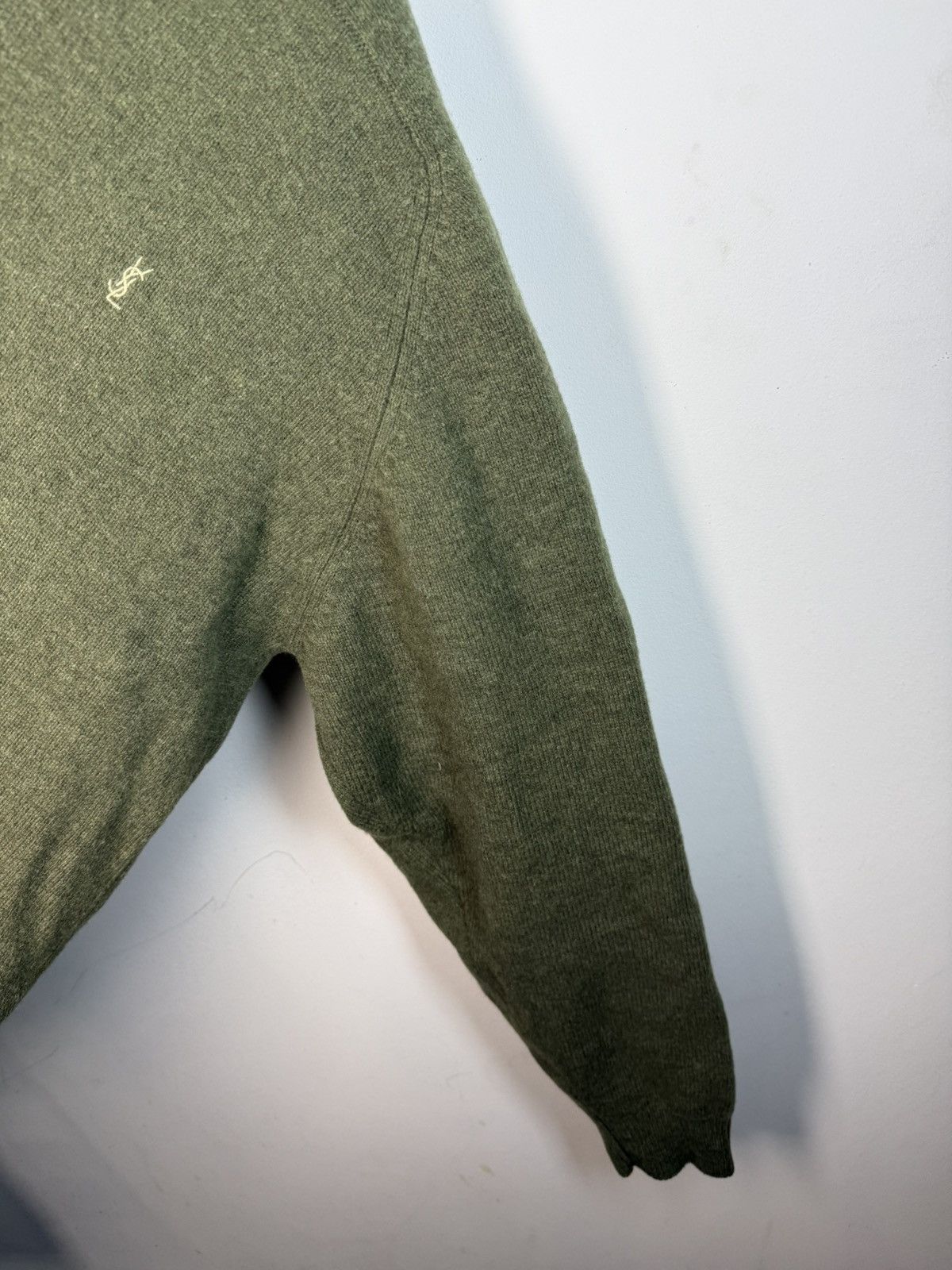 Yves Saint Laurent 90s Wool YSL Sweater Green Soft knitted YSL Sweatshirt Size US XL / EU 56 / 4 - 15 Thumbnail