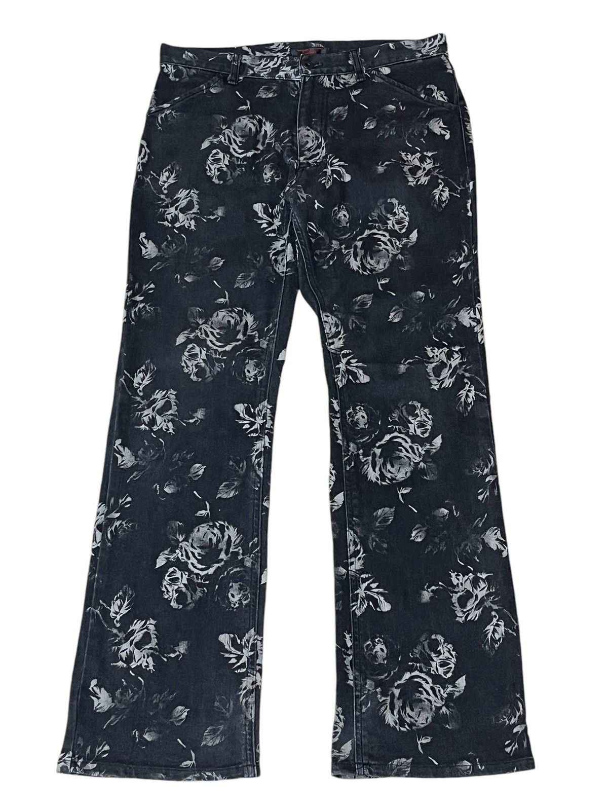 Japanese Brand VINTAGE NATIONALITY + NAME = GROSBEC FULLPRINT FLOWER JEANS Size US 32 / EU 48 - 1 Thumbnail