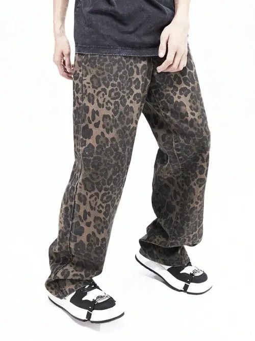 Jean Leopard Baggy Y2K loose fit Jeans Size US 36 / EU 52 - 4 Thumbnail