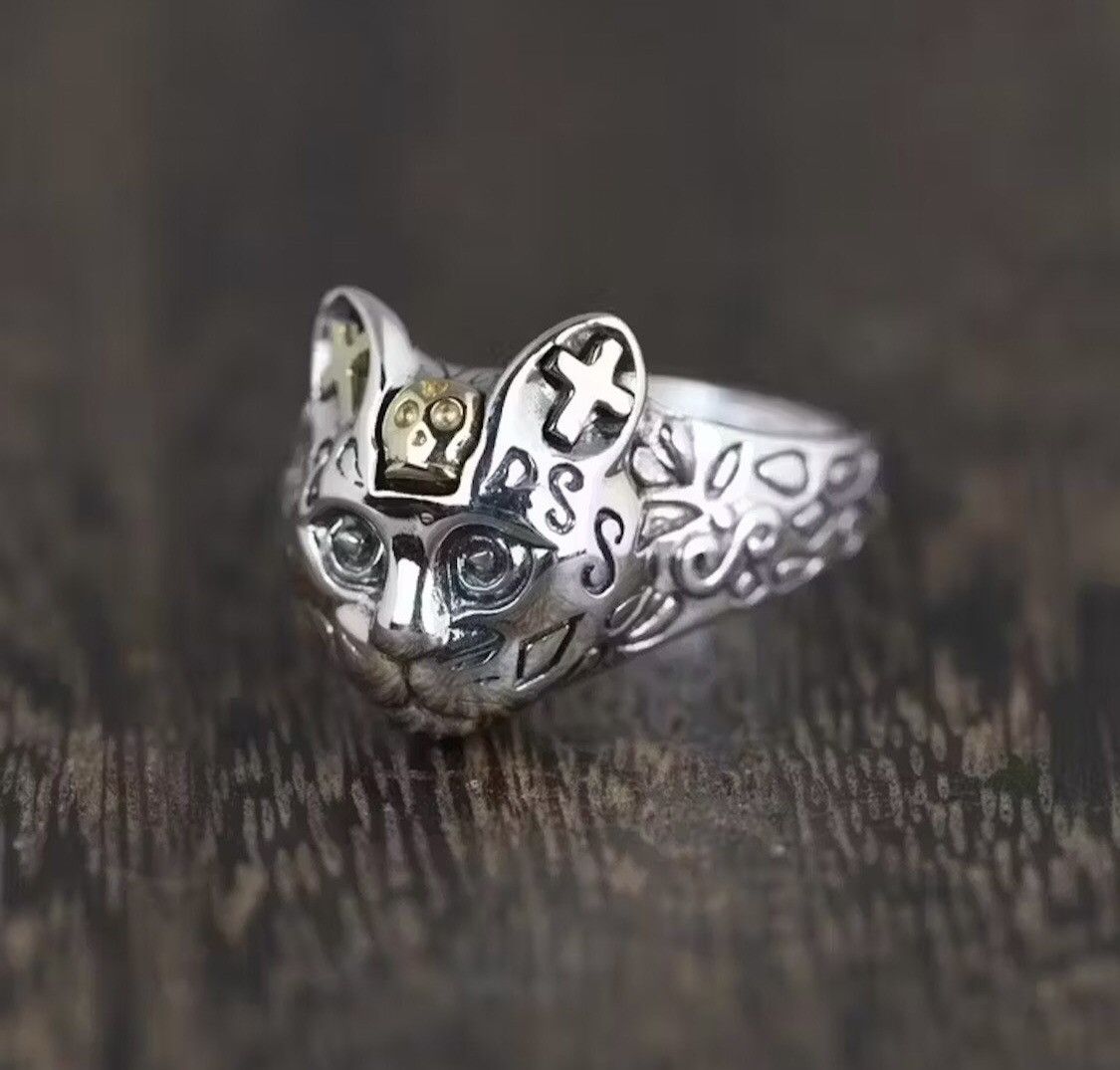 Jewelry Cat's Head Ring Size ONE SIZE - 2 Thumbnail