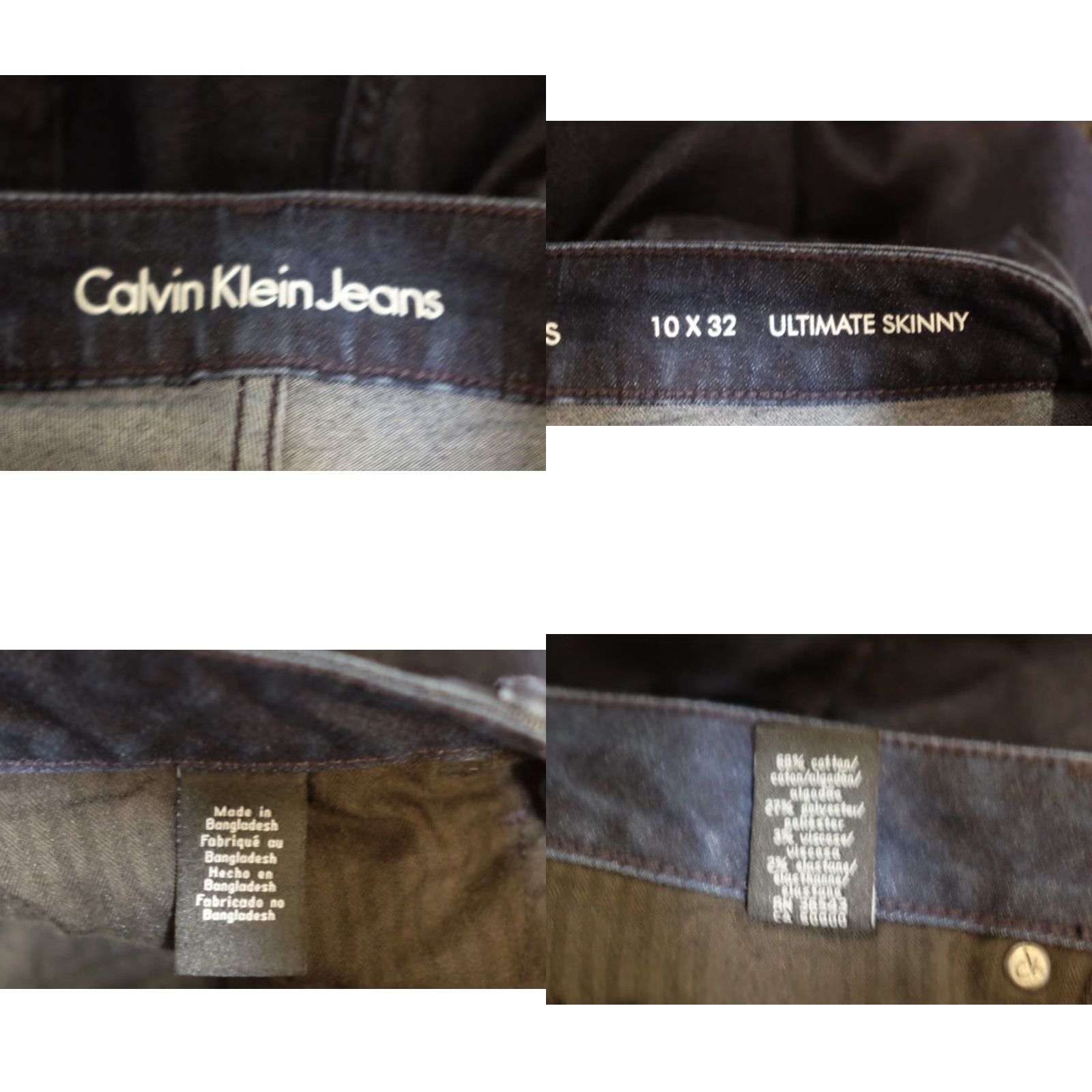 Calvin Klein VINTAGE Calvin Klein Jeans Ultimate Skinny Dark Wash Womens 10 Regular 33 in Blue Denim Jeans Size 32" / US 10 / IT 46 - 8 Thumbnail