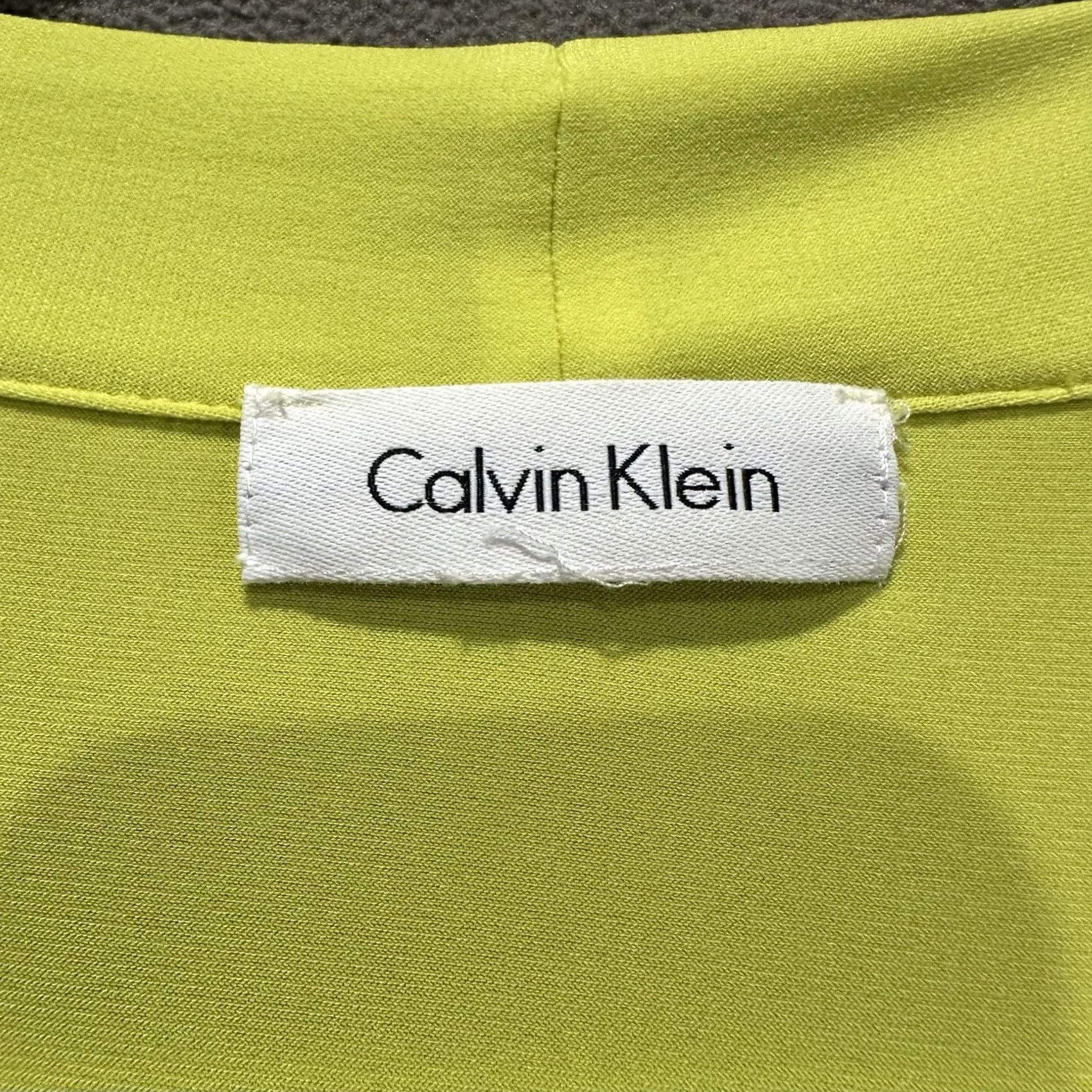 Calvin Klein Calvin Klein Blouse Womens 2X Neon Yellow Twist Neck Top Sleeveless Stretch GUC Size XXL / US 16-18 / IT 52-54 - 4 Thumbnail