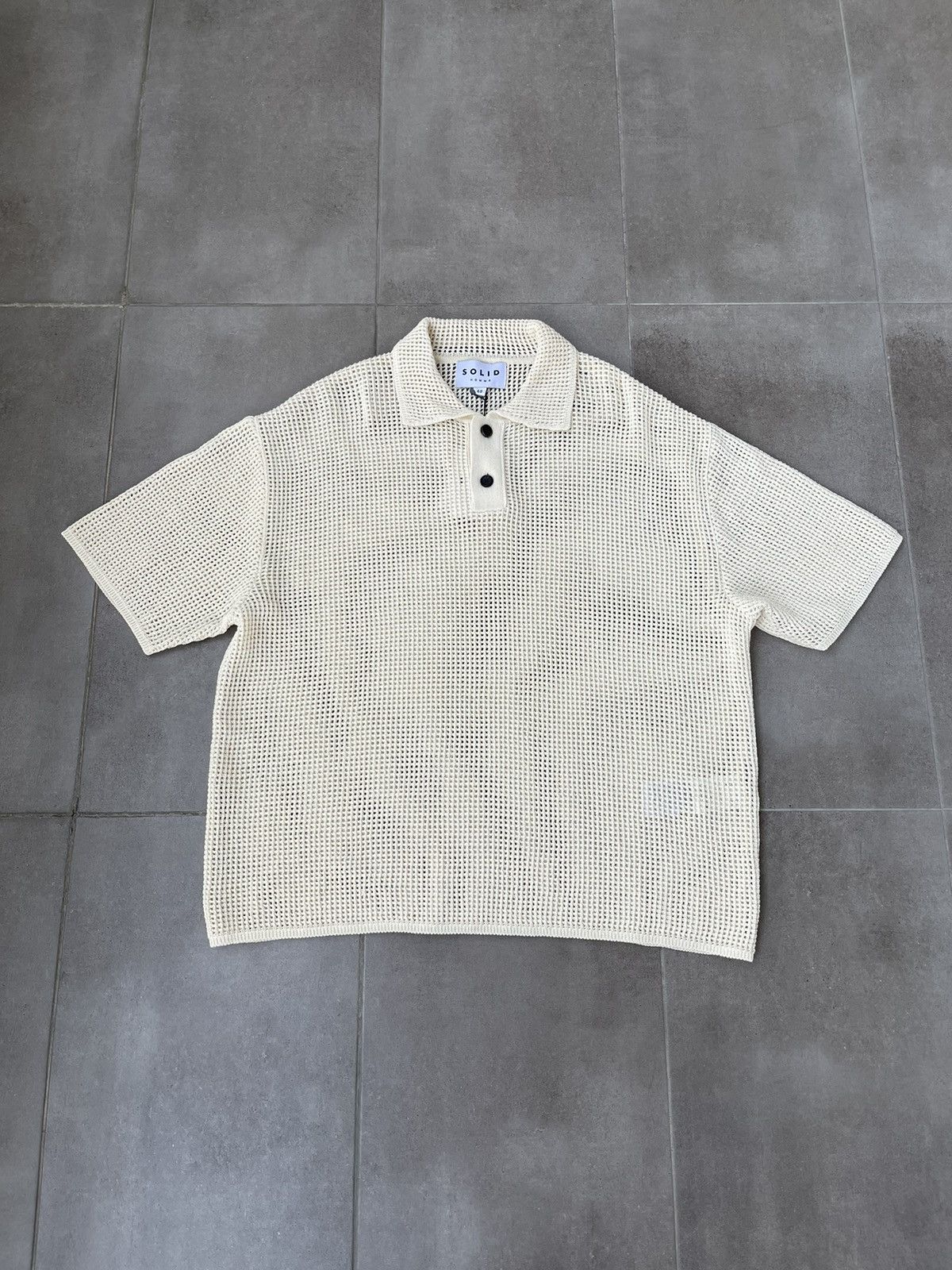 Wooyoungmi !DS! SS23 Solid Homme Knitted Beige Polo T-Shirt Size US M / EU 48-50 / 2 - 7 Thumbnail
