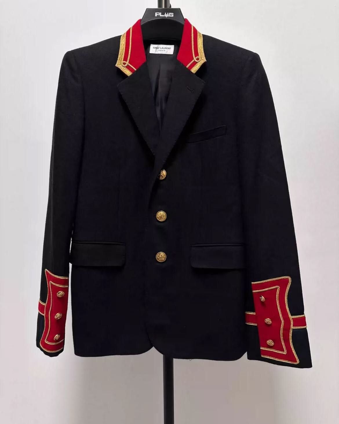 Saint Laurent Paris × Yves Saint Laurent Saint Laurent slp 16fw catwalk gold button palace suit Size 48R - 1 Thumbnail
