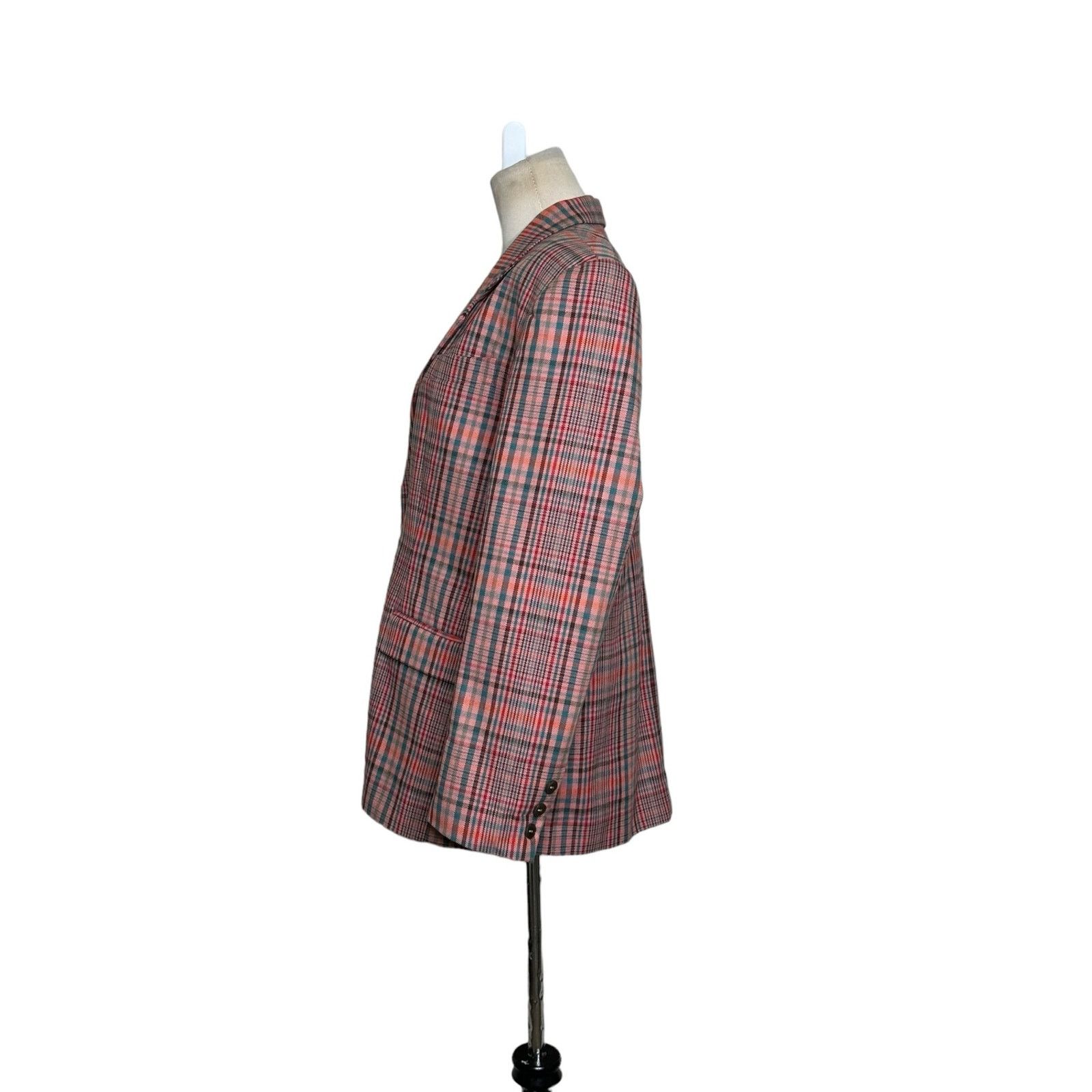 Gap GAP 80's three buttons pink plaid vintage blazer size Large Size L / US 10 / IT 46 - 5 Thumbnail