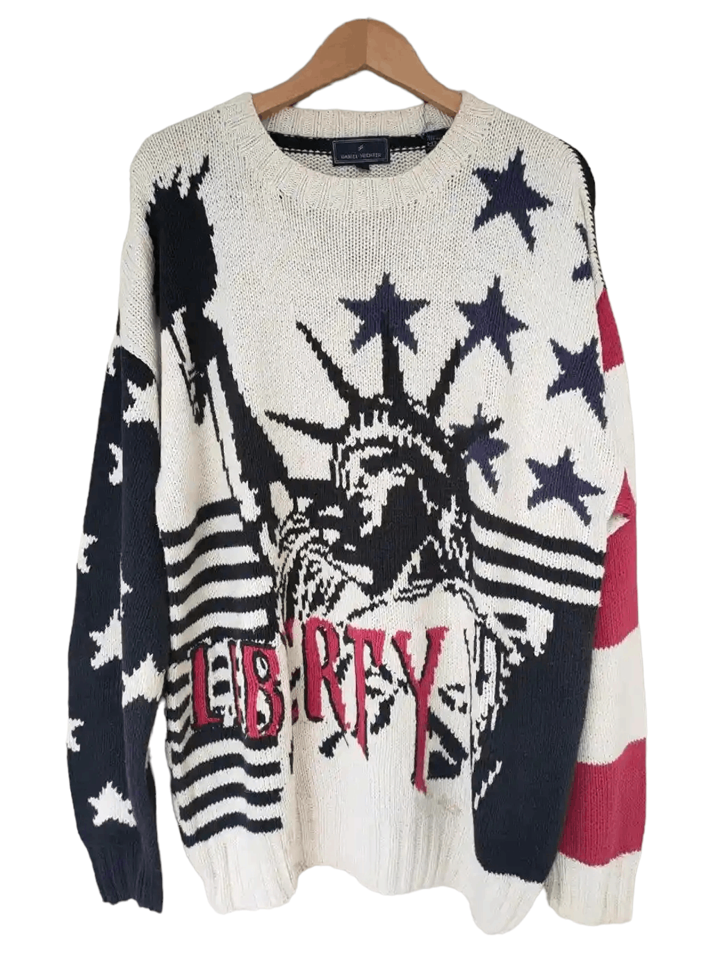 image of Coloured Cable Knit Sweater x Daniel Hechter Liberty Knitted Sweater in Beige, Men's (Size XL)