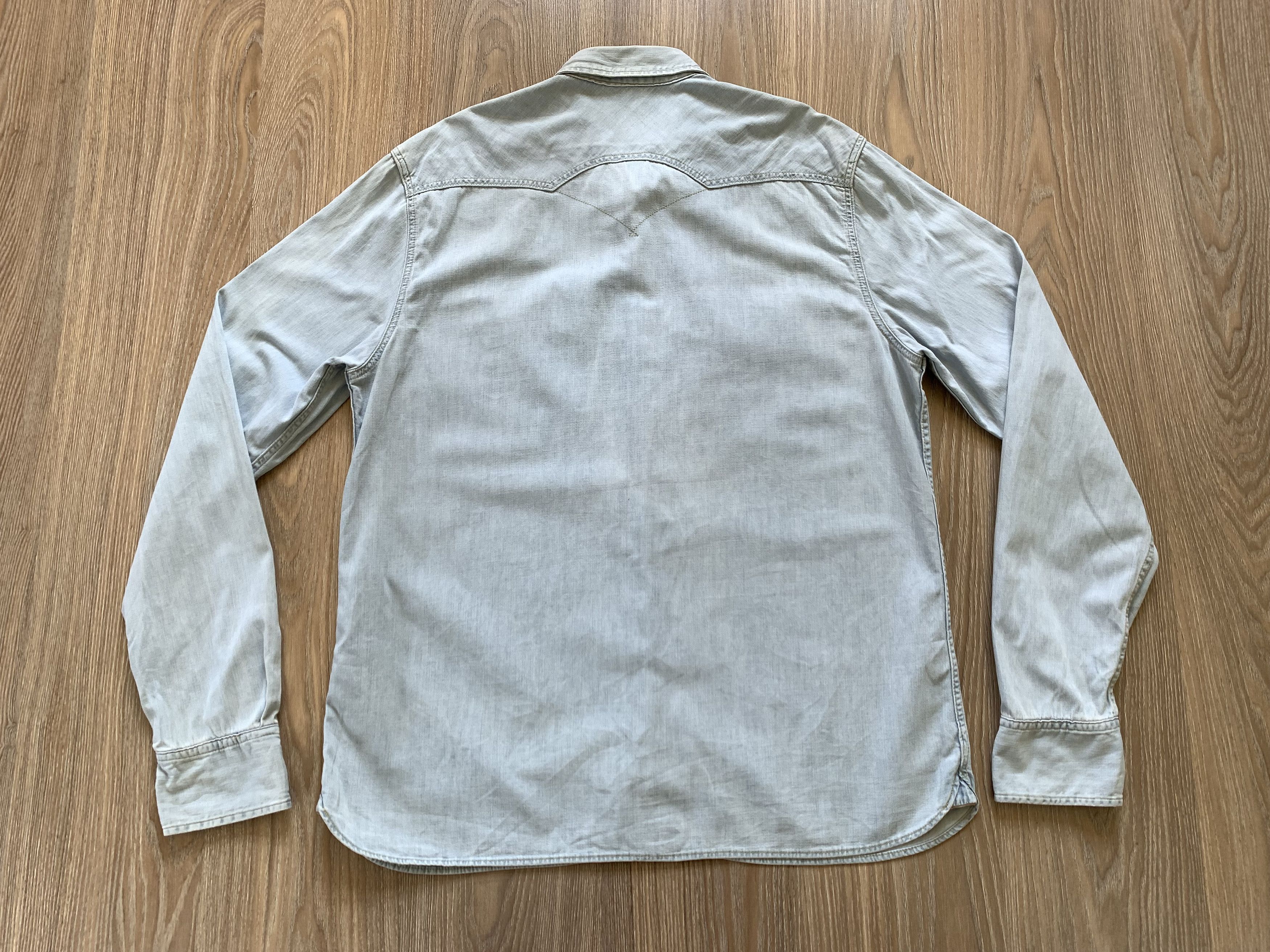 Levi's × Levi's Vintage Clothing × Vintage Levi's Long Sleeve Washed Light Blue Shirt Size US XXL / EU 58 / 5 - 3 Thumbnail