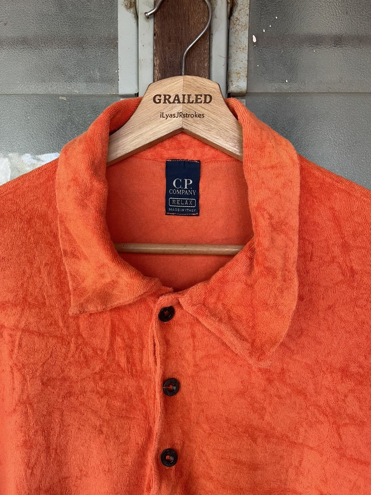 C.P. Company Vintage C. P. Company Orange Terry Cloth Polo Shirt Tee Size US L / EU 52-54 / 3 - 3 Thumbnail