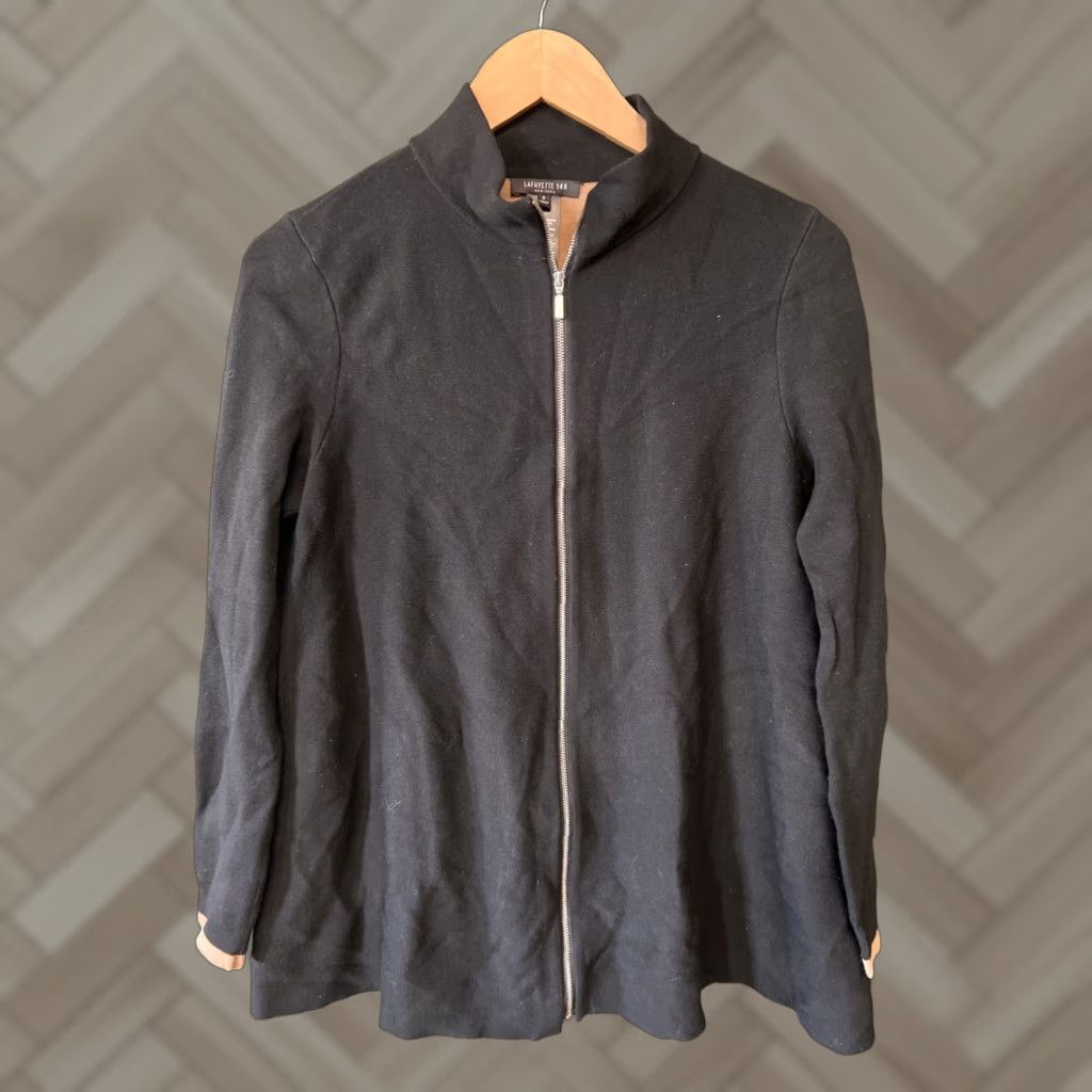 Vintage LAFAYETTE 148 New York Womens Black Jacket Zip Up Small Viscose Blend Size S / US 4 / IT 40 - 1 Thumbnail