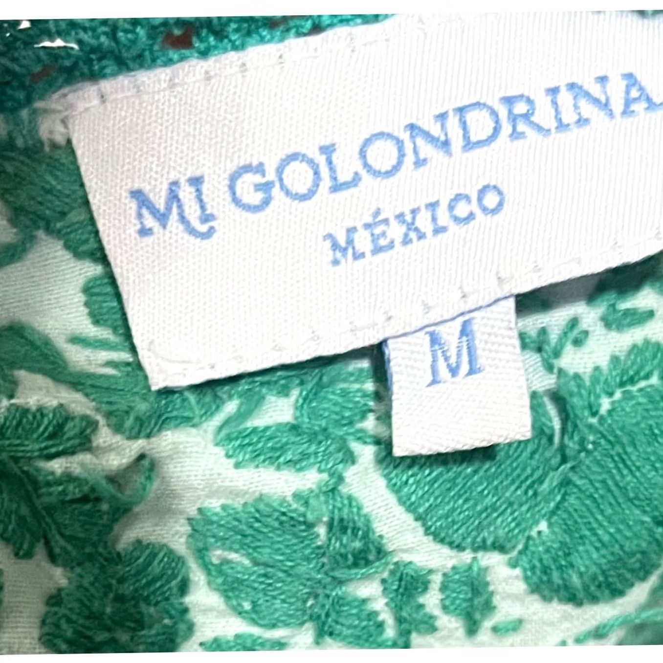Vintage Mi Golondrina Soledad Embroidered Top Womens M Blue/Green Cotton Ruffle Sleeves Size M / US 6-8 / IT 42-44 - 8 Thumbnail