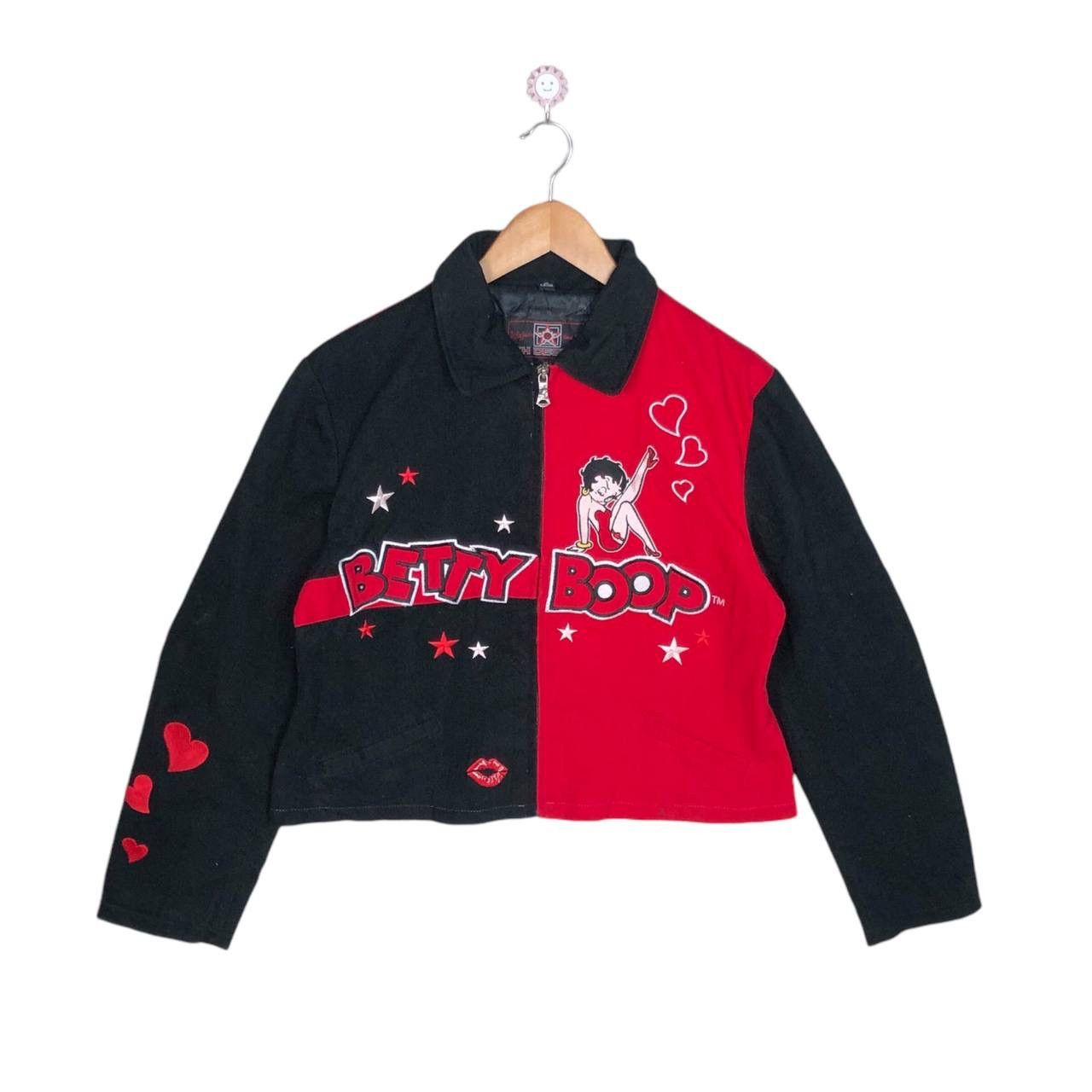 Jeff Hamilton Vintage 90s Betty Boob Graphic Crop Jacket Full Zipper Size US L / EU 52-54 / 3 - 1 Thumbnail