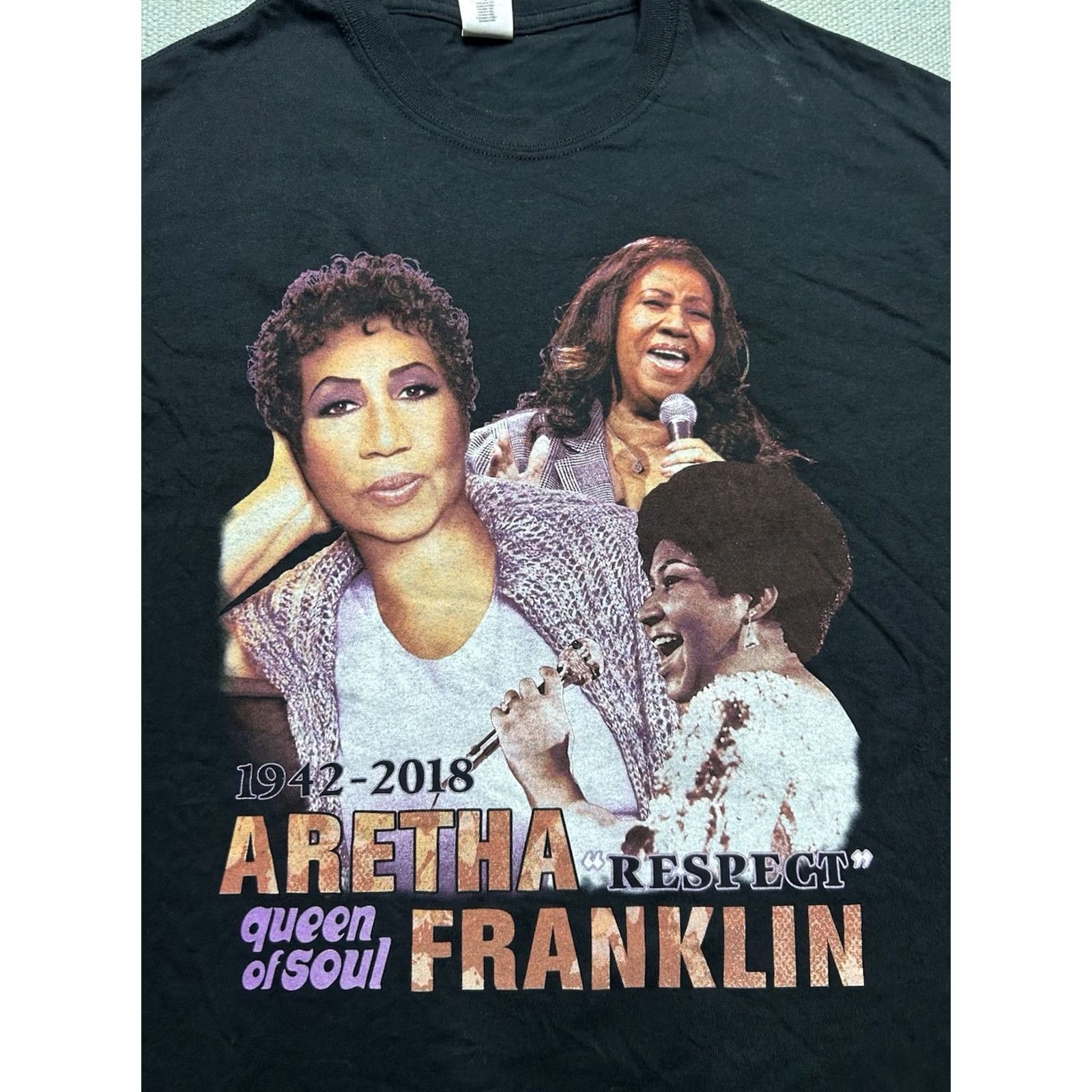 Vintage VINTAGE Aretha Franklin graphic t shirt Queen of soul music memorial NOS adult XL Black Men T-Shirt XL Queen of Soul NSW? Size US XL / EU 56 / 4 - 2 Thumbnail