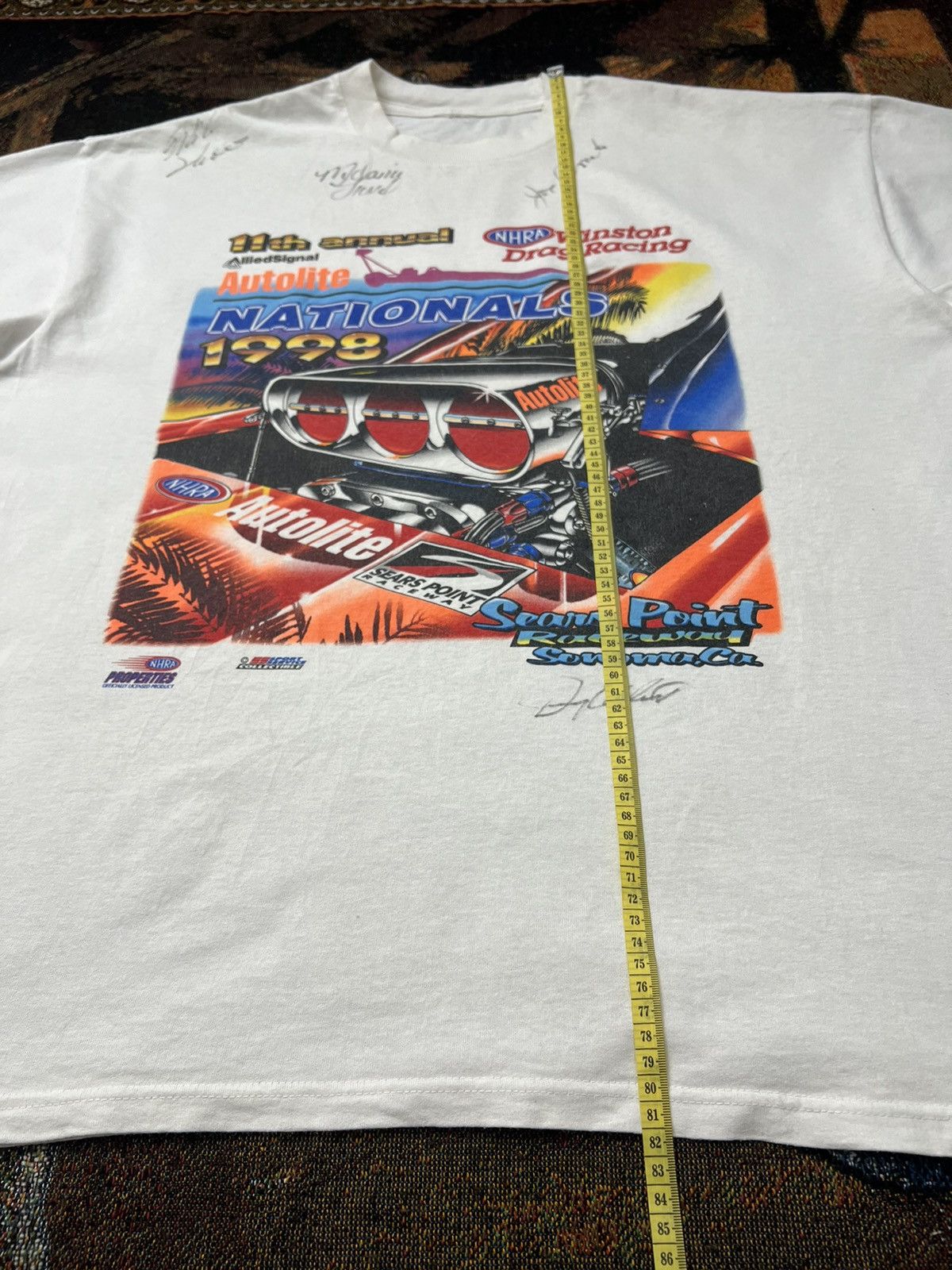 Vintage Vintage '98 NHRA Drivers Signed Tee Size US XXL / EU 58 / 5 - 8 Thumbnail