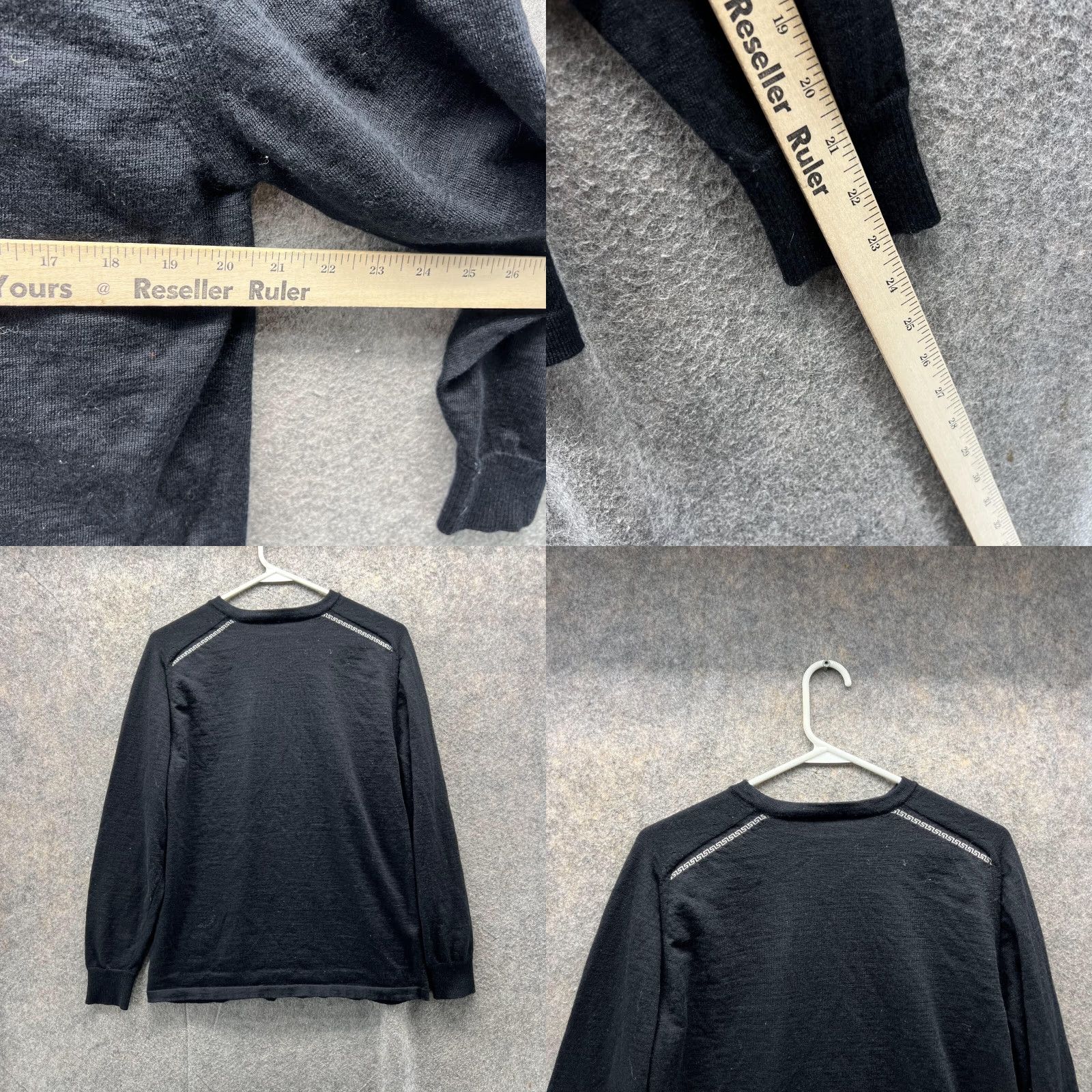 Versace VINTAGE Versace Sweater Men Large Black Pullover Crewneck Classic V2 Pure Wool Italy Size US L / EU 52-54 / 3 - 8 Thumbnail