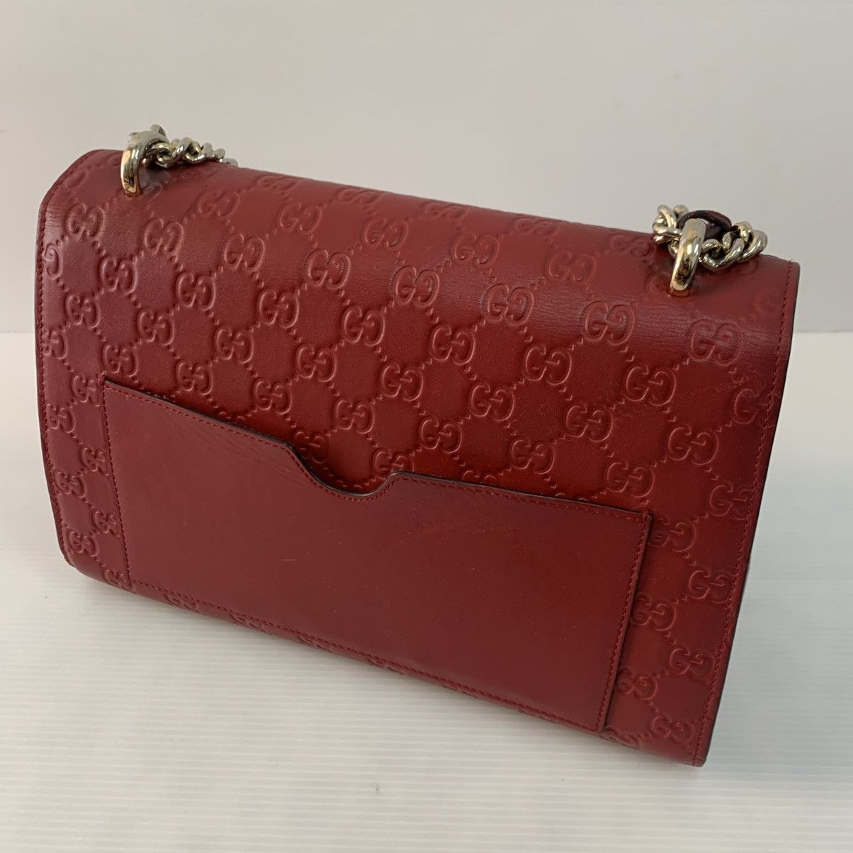 Gucci Gucci Red Leather Chain Shoulder Bag Size ONE SIZE - 2 Thumbnail