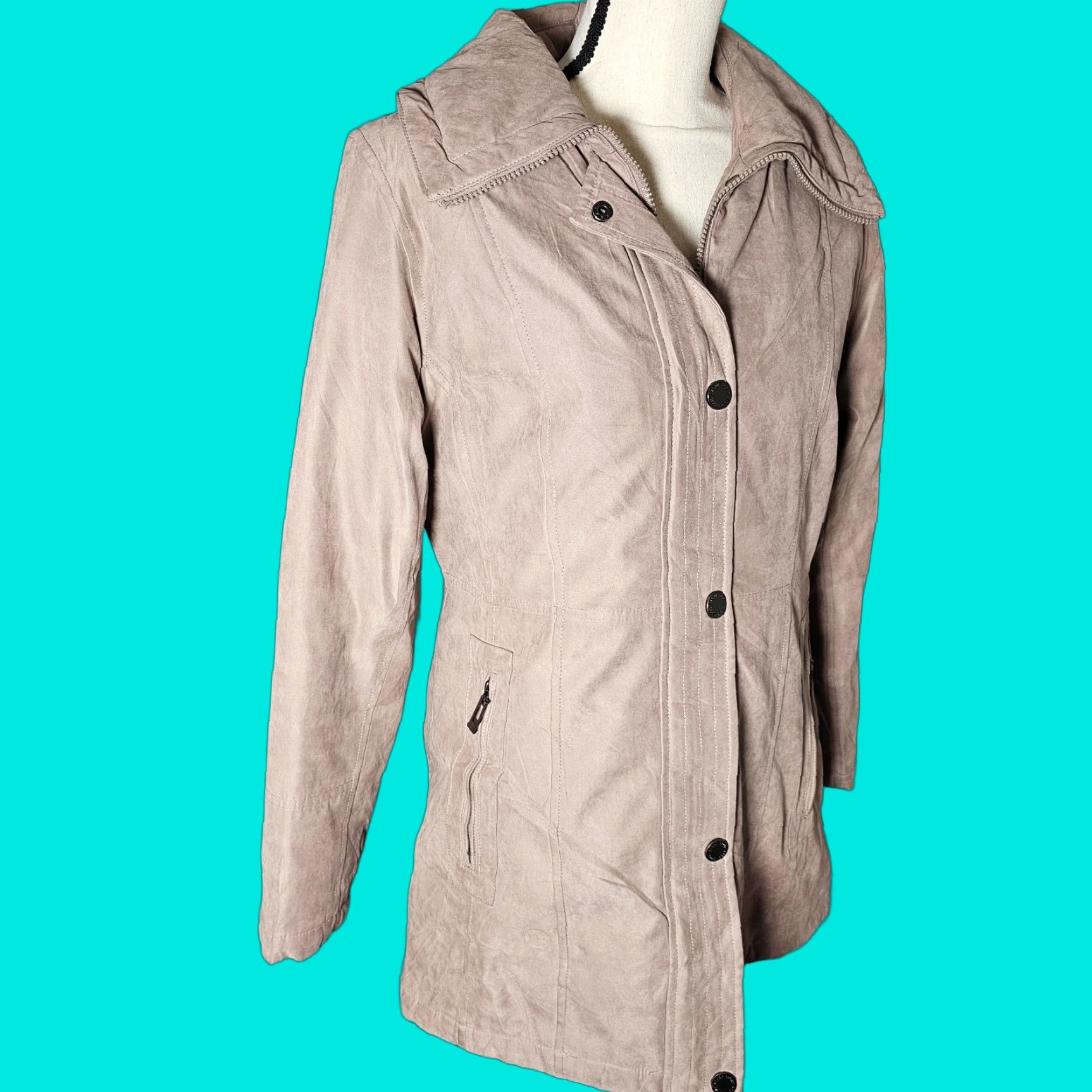 Vintage VINTAGE Fleet Street WOMEN'S Beige Jacket SIZE M Adjustable Warm Zip Button Regular Jacket Women Size M / US 6-8 / IT 42-44 - 1 Thumbnail
