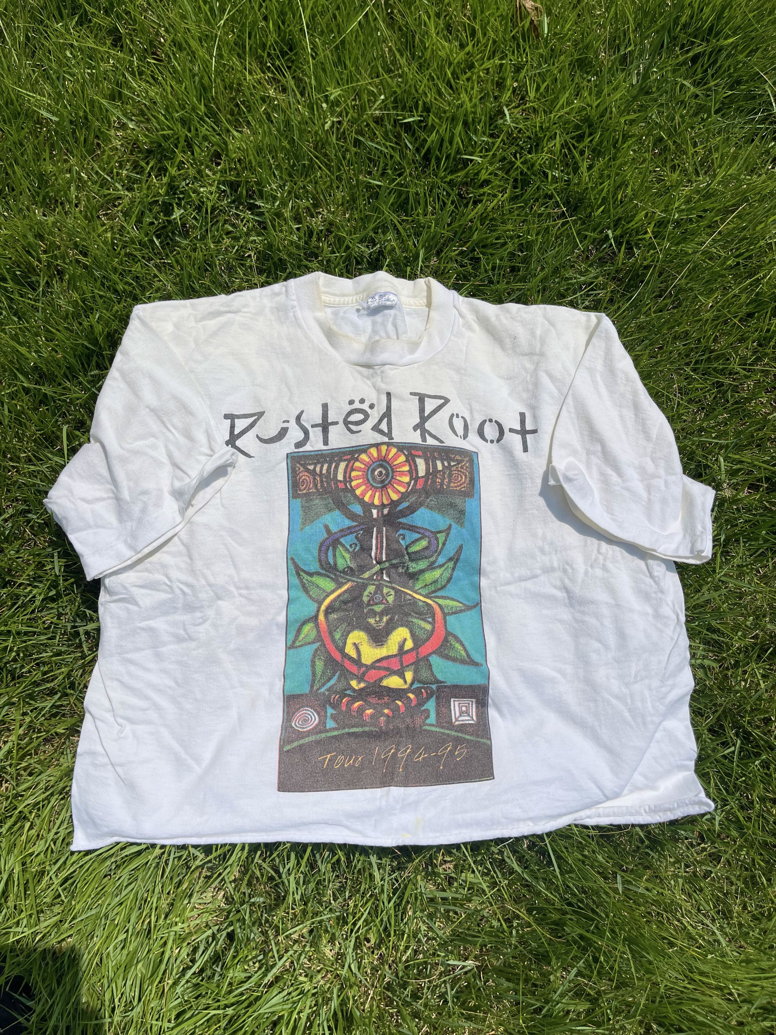 Band Tees × Vintage 1995 Rusted Root Crop 90's Vintage Rock Band Tour T-Shirt Size US XL / EU 56 / 4 - 3 Thumbnail