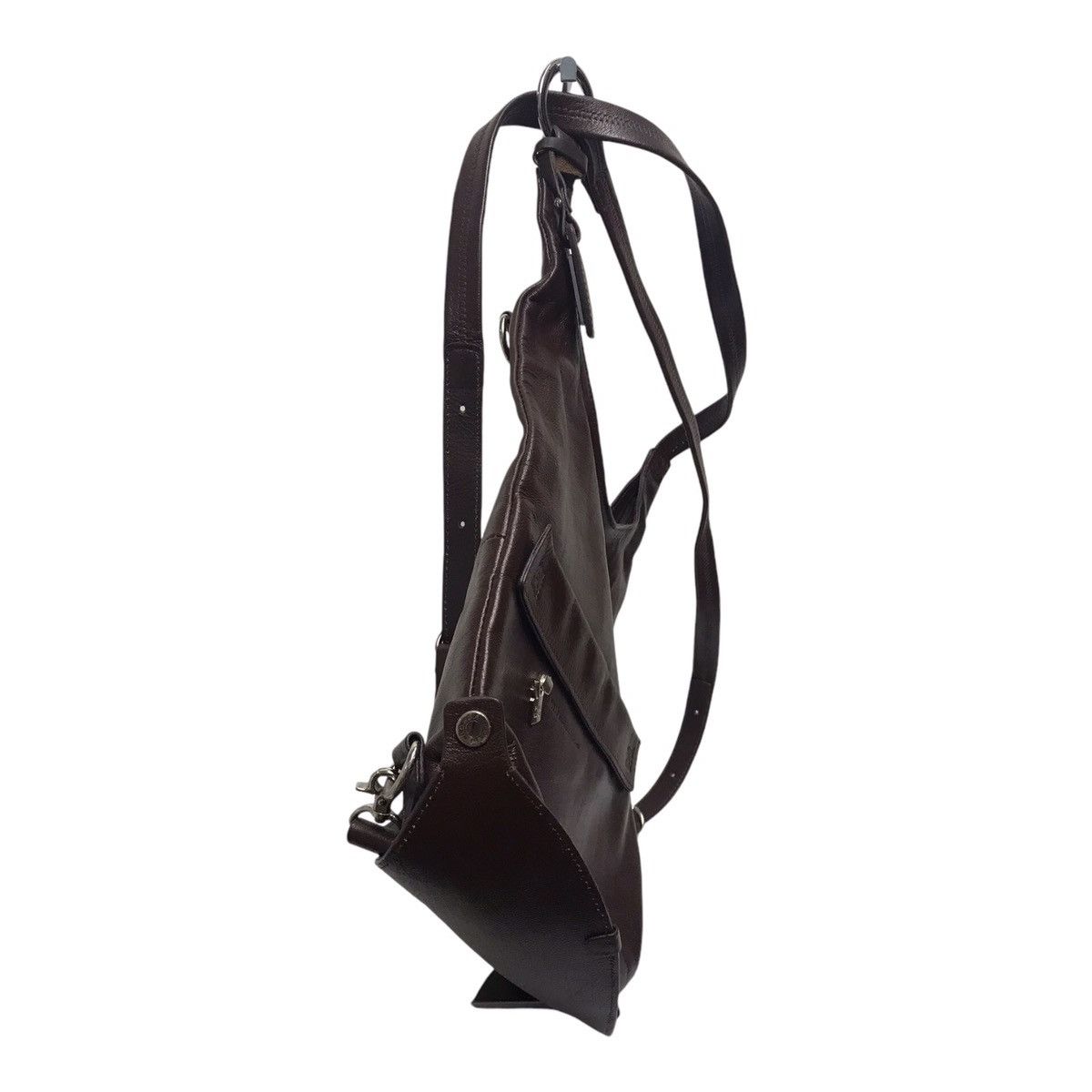 Japanese Brand Pelle Dark Brown Leather Bag-pack Size ONE SIZE - 8 Thumbnail