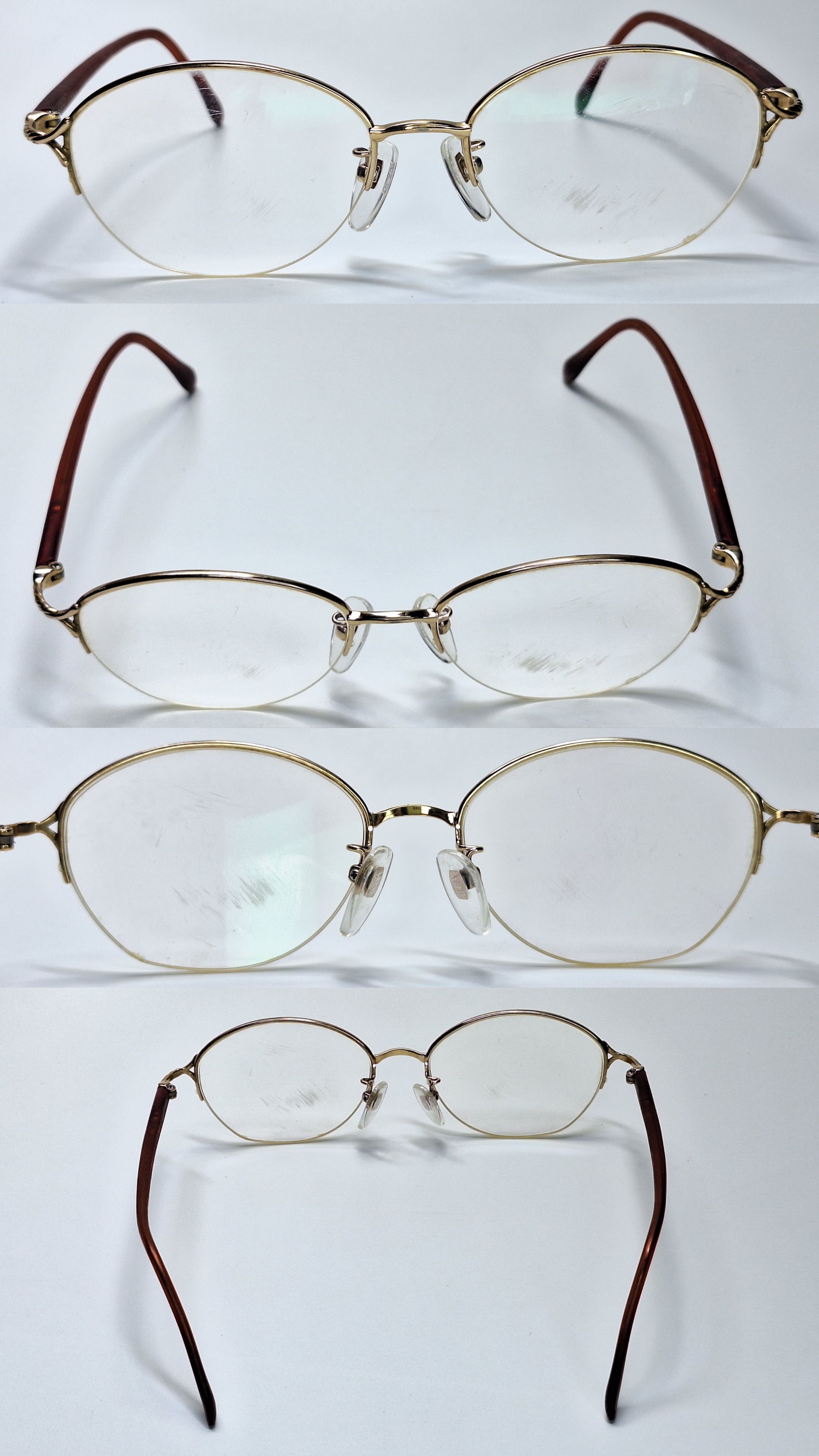Burberry Burberry 475 Gold Pure Titanium Semi-Rimless Eyeglass Size ONE SIZE - 4 Thumbnail
