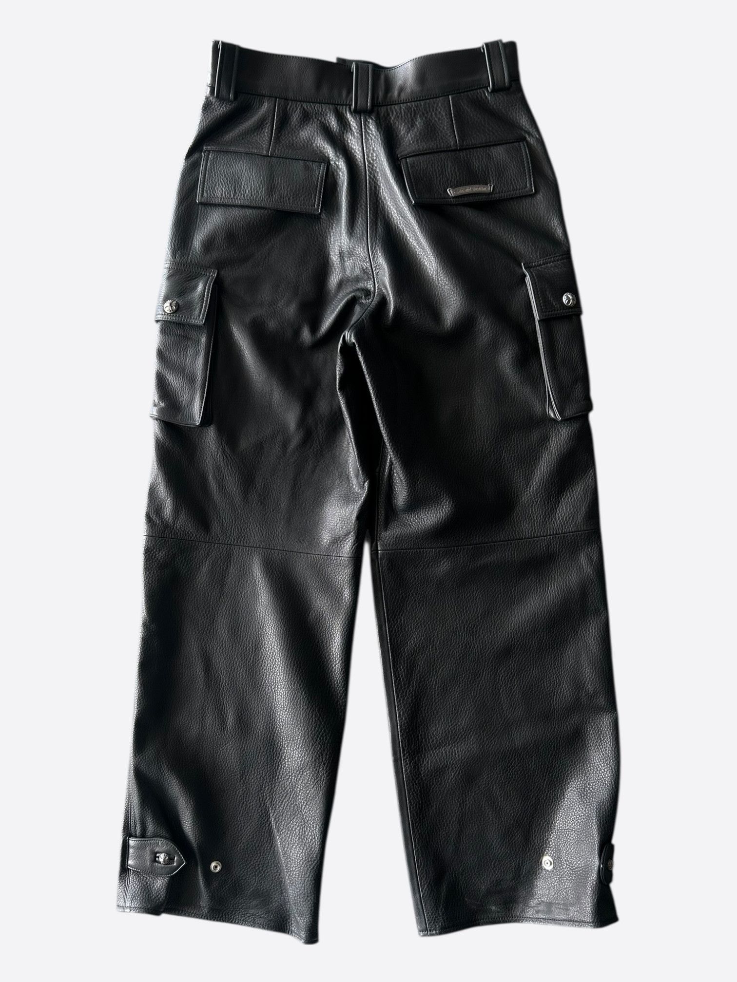 Chrome Hearts Chrome Hearts Black Leather Cargo Pants Size US 30 / EU 46 - 2 Thumbnail