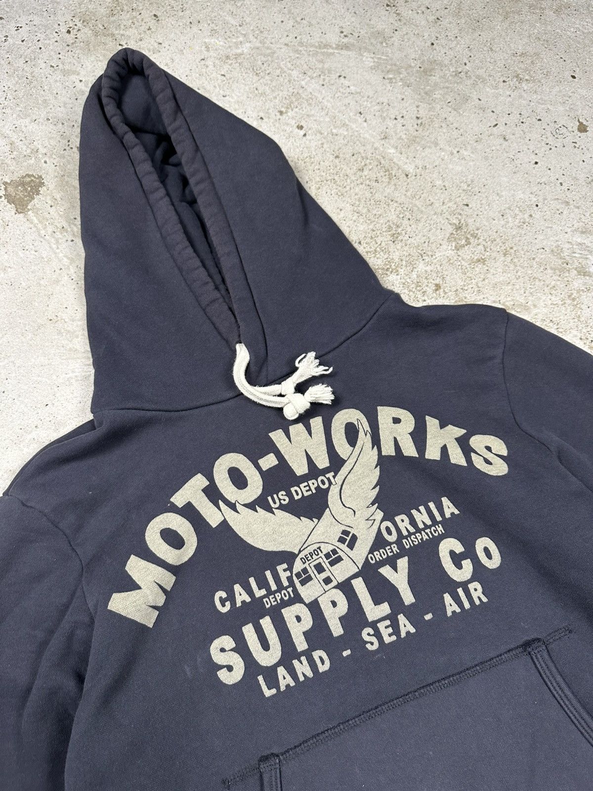 Johnson Motors × Vintage Vintage Johnson Motors Moto Works Navy Hoodie Logo Size US M / EU 48-50 / 2 - 7 Thumbnail