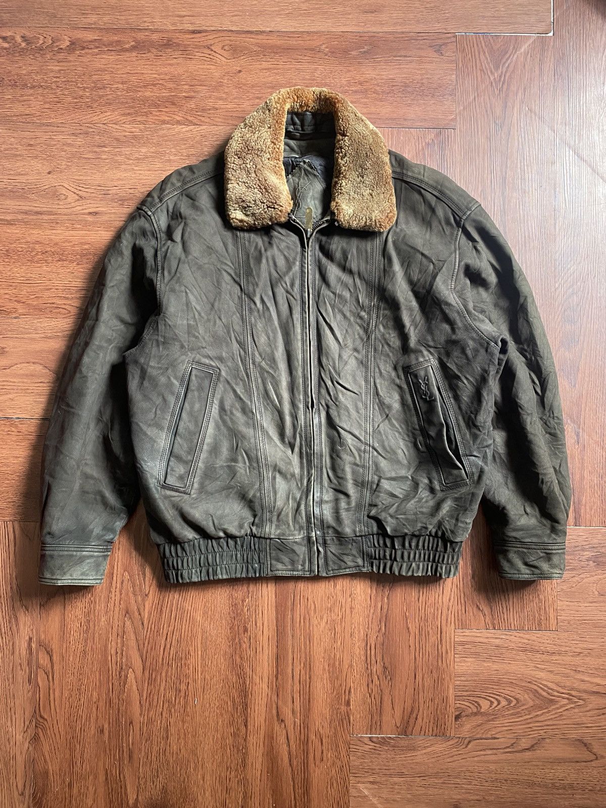 Yves Saint Laurent Vintage YSL Sheep Leather Jacket Size US L / EU 52-54 / 3 - 1 Thumbnail