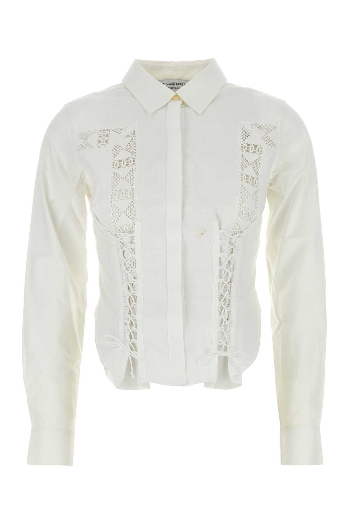 Marine Serre White Cotton Shirt Size S / US 4 / IT 40 - 1 Thumbnail