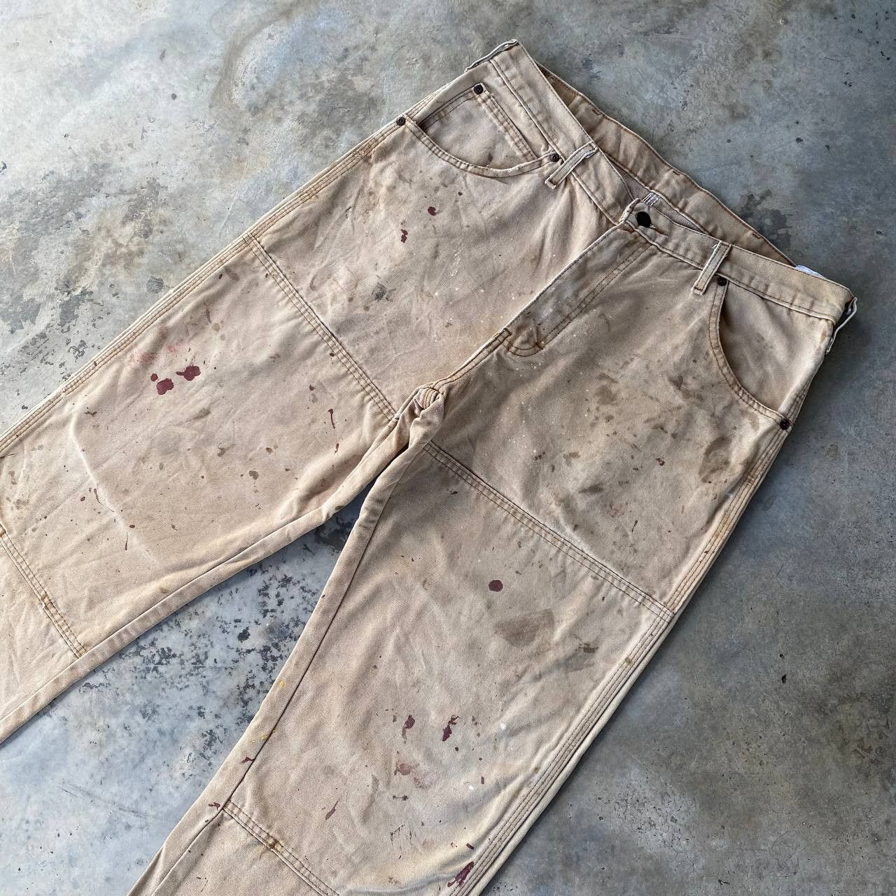Dickies VINTAGE DICKIES DOUBLE KNEE DISTRESSED DENIM SPLATTER PAINT Size US 35 - 5 Thumbnail
