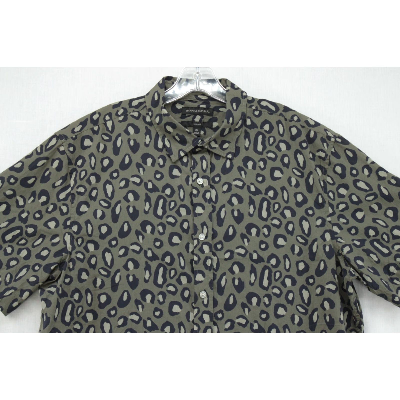 Banana Republic VINTAGE Banana Republic Shirt Men’s XL Green Leopard Print Button-Up Slim Fit Retro Size US XL / EU 56 / 4 - 2 Thumbnail