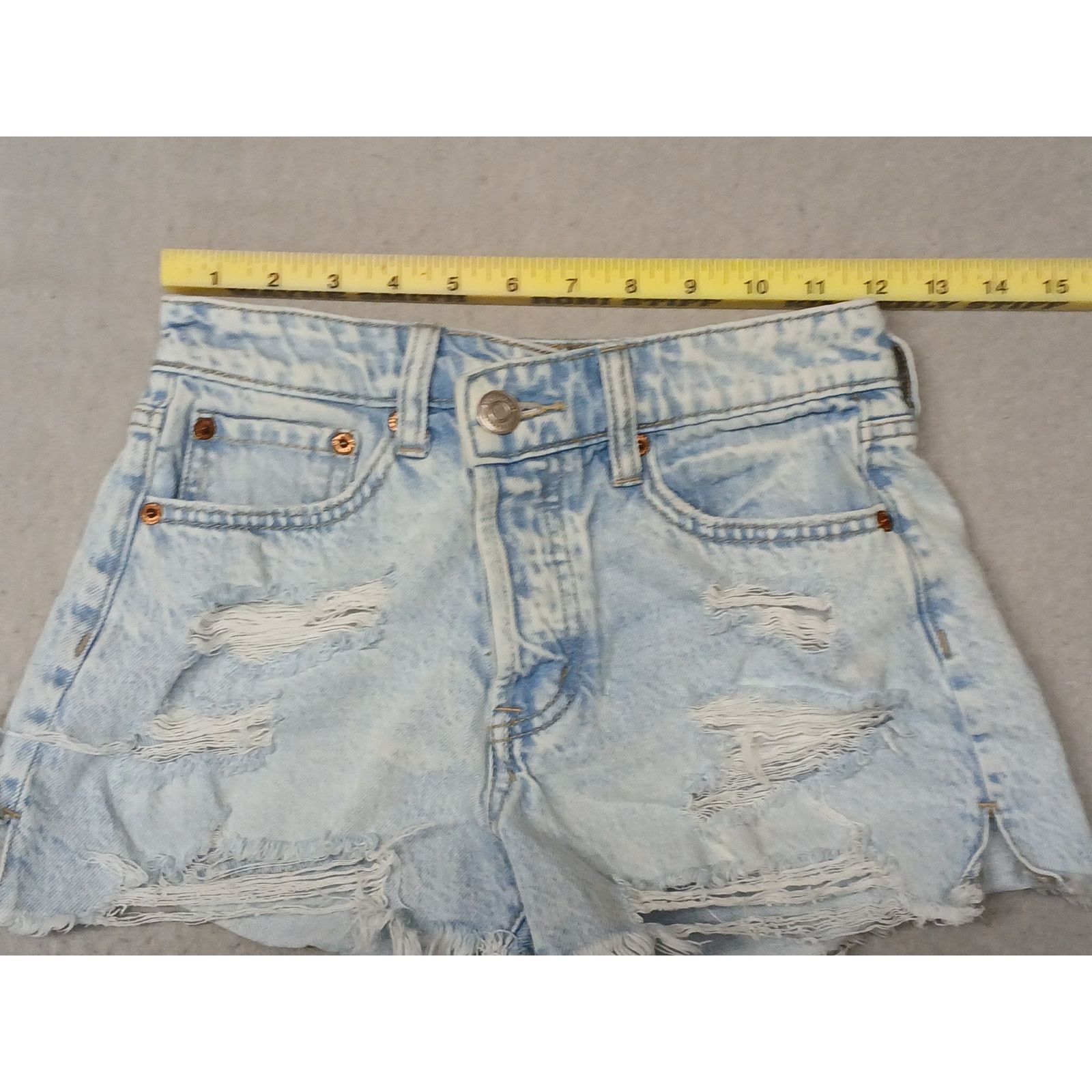 Aeropostale Aeropostle (000) Womens Vintage Mom Short Light Denim Shorts Size 24" / US 00 / IT 34 - 2 Thumbnail