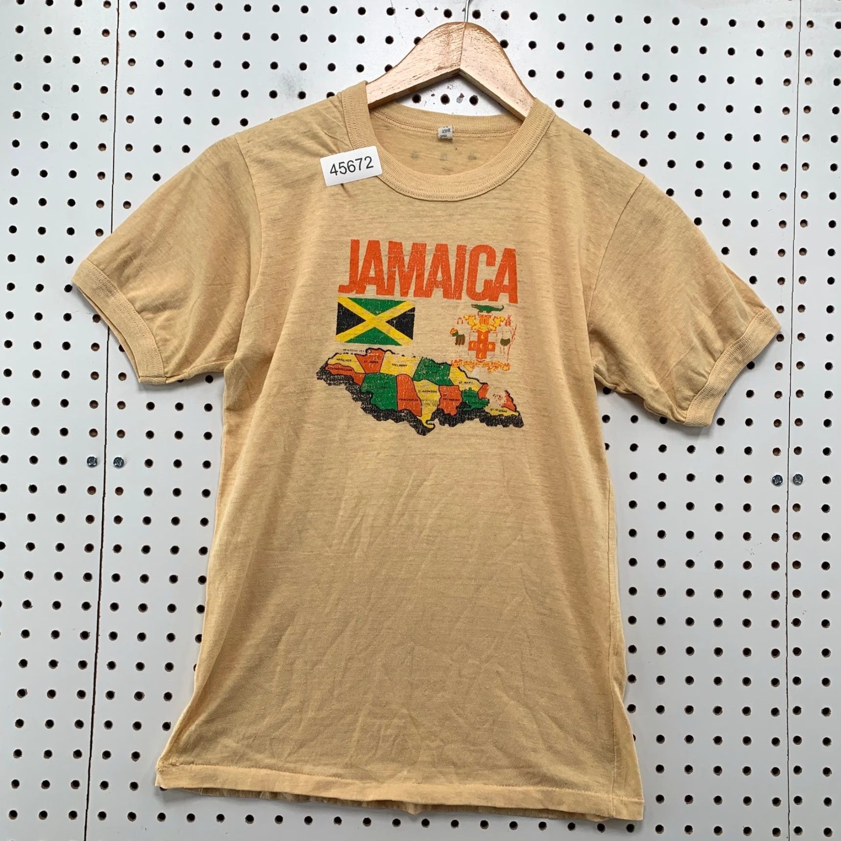 Vintage VINTAGE Sun King Shirt Mens Small 60s 70s Beige Jamaica Cotton Short Sleeve Crew Neck T-Shirt 70s Jamaica Mens Size US S / EU 44-46 / 1 - 2 Thumbnail
