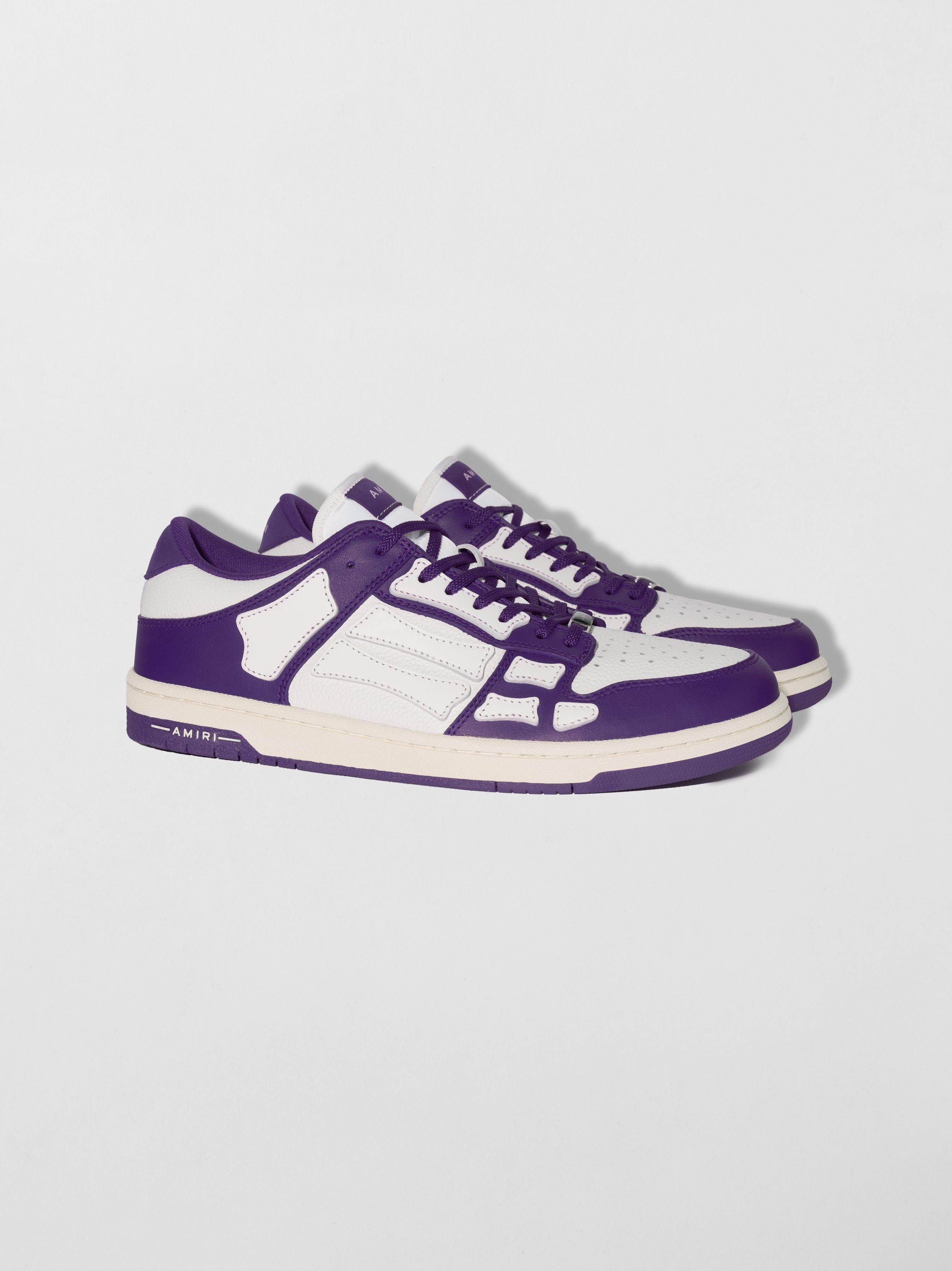 Amiri o1mle0326 Skelton Low-Top Sneakers in Purple/White Size US 7 / EU 40 - 2 Thumbnail
