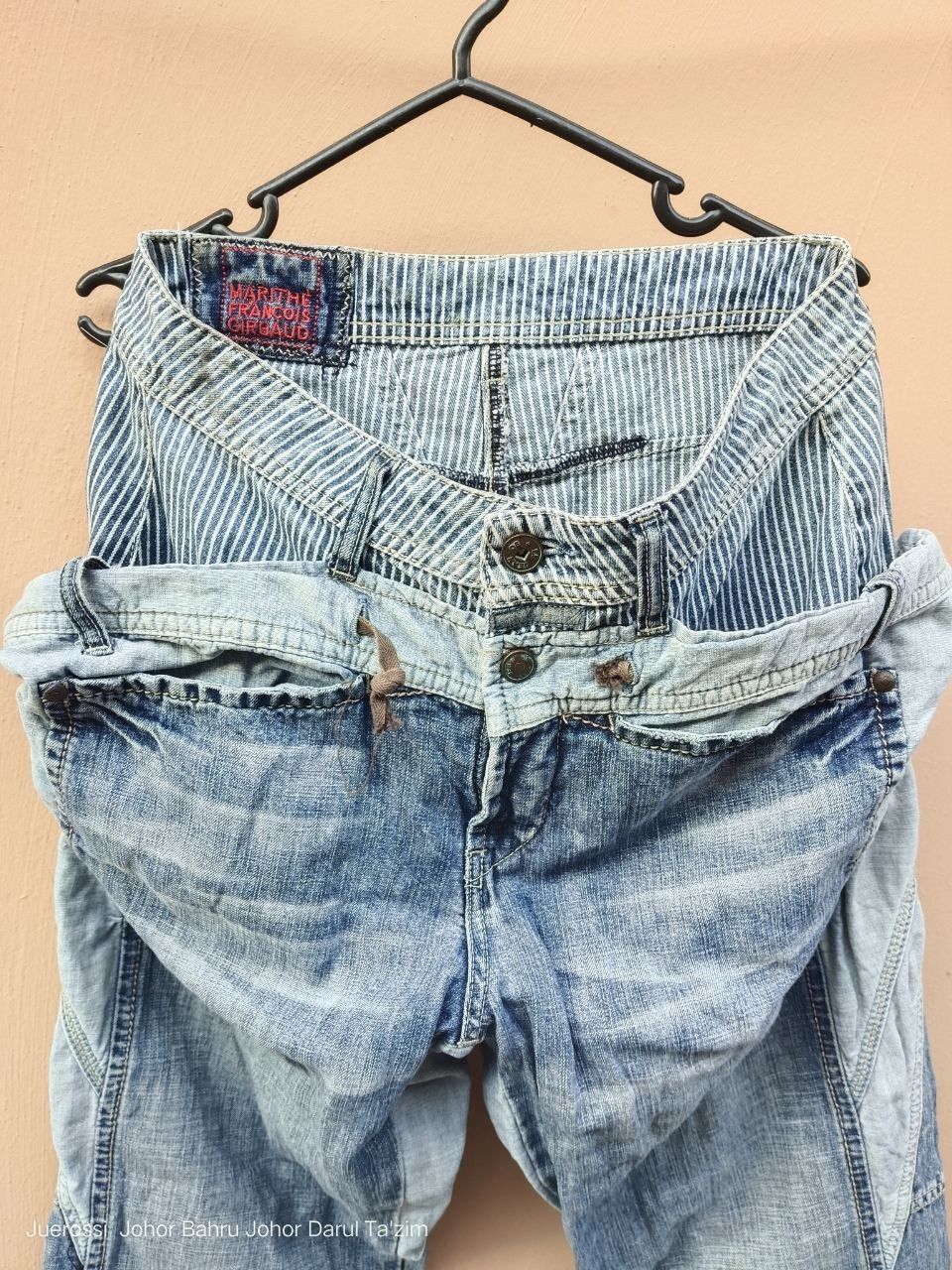 Kapital Marithe + Francois Girbaud Double Waist Denim Jeans Ripped Size US 28 / EU 44 - 1 Thumbnail