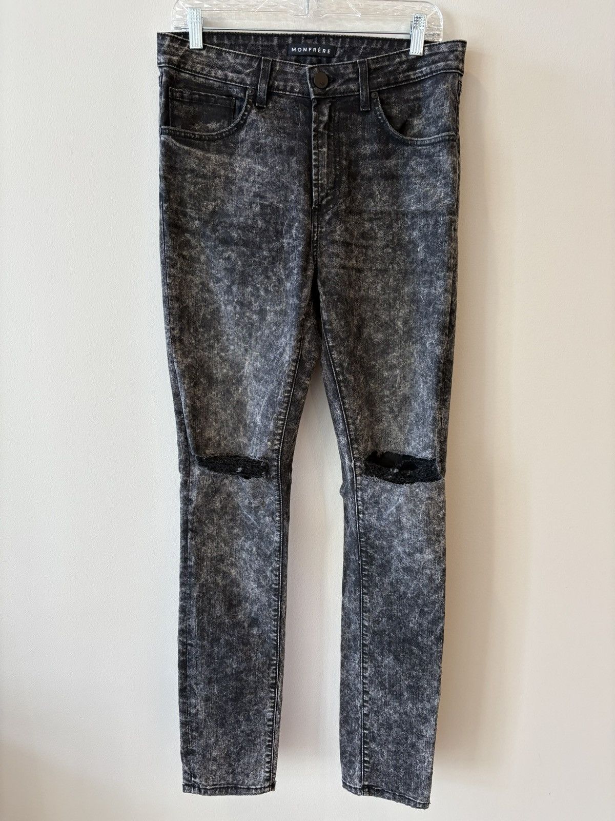 Monfrère Greyson Acid Wash Distressed Jeans 32x32